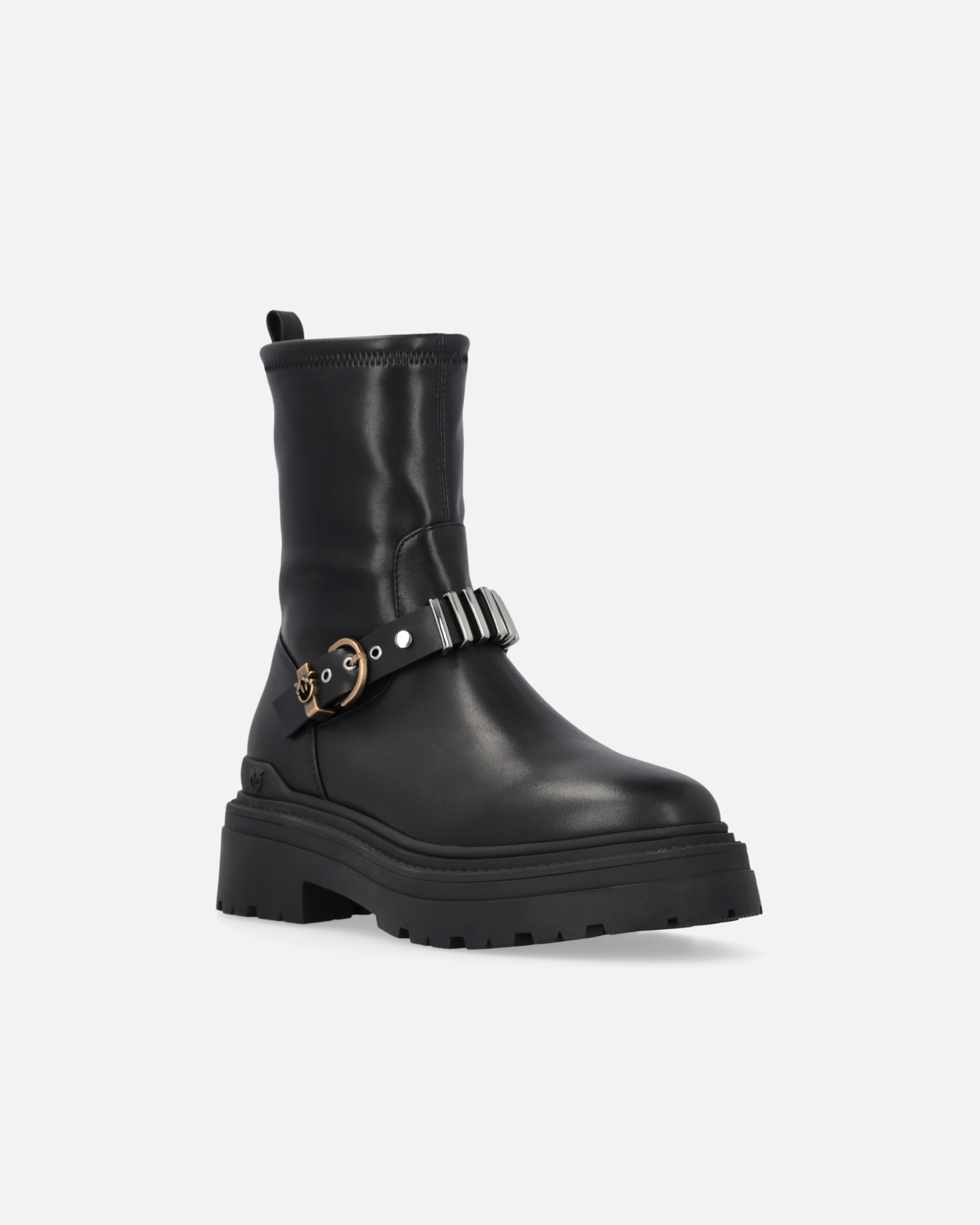 Pinko Booties With Metal Inserts In Black