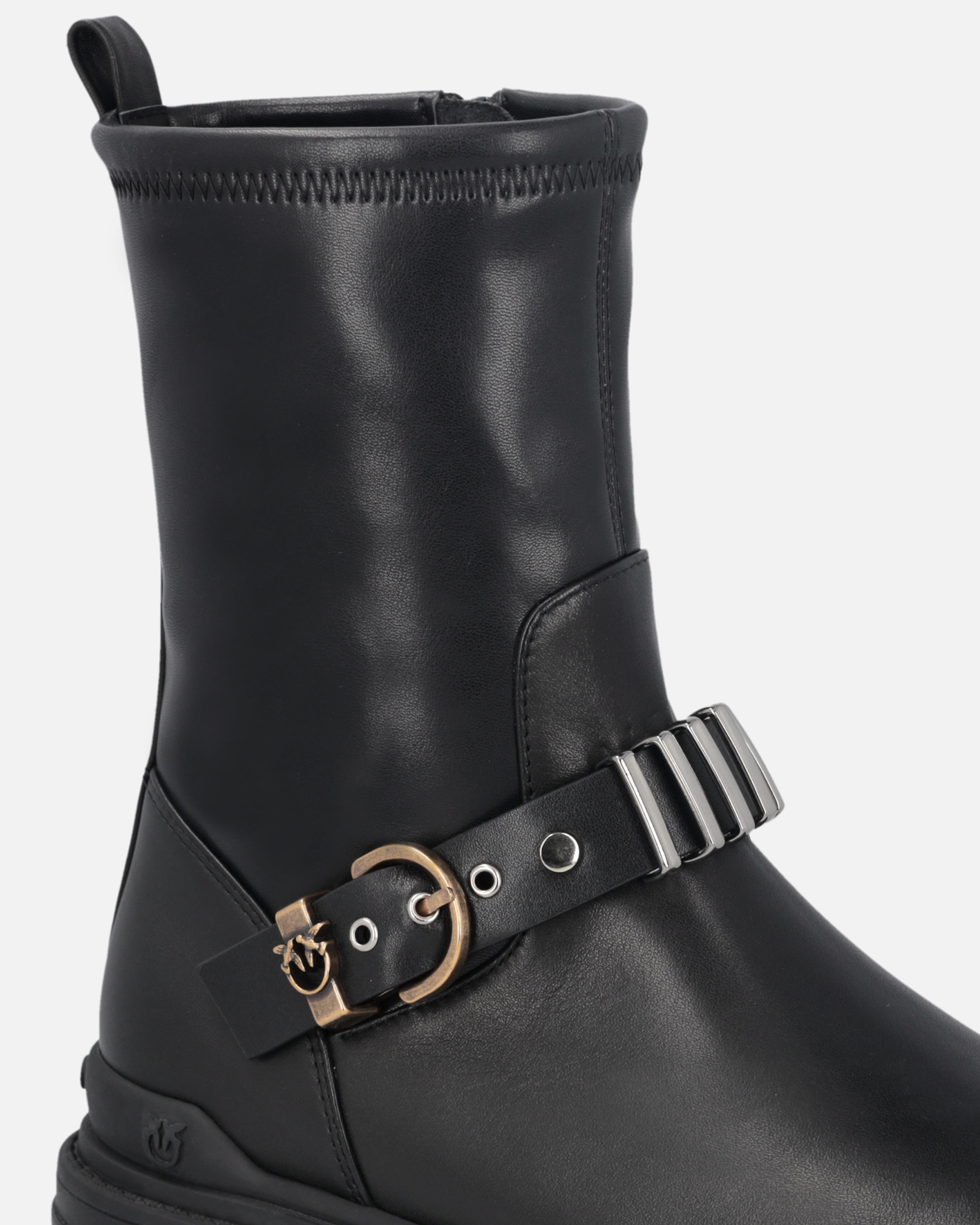 Pinko Booties With Metal Inserts In Black