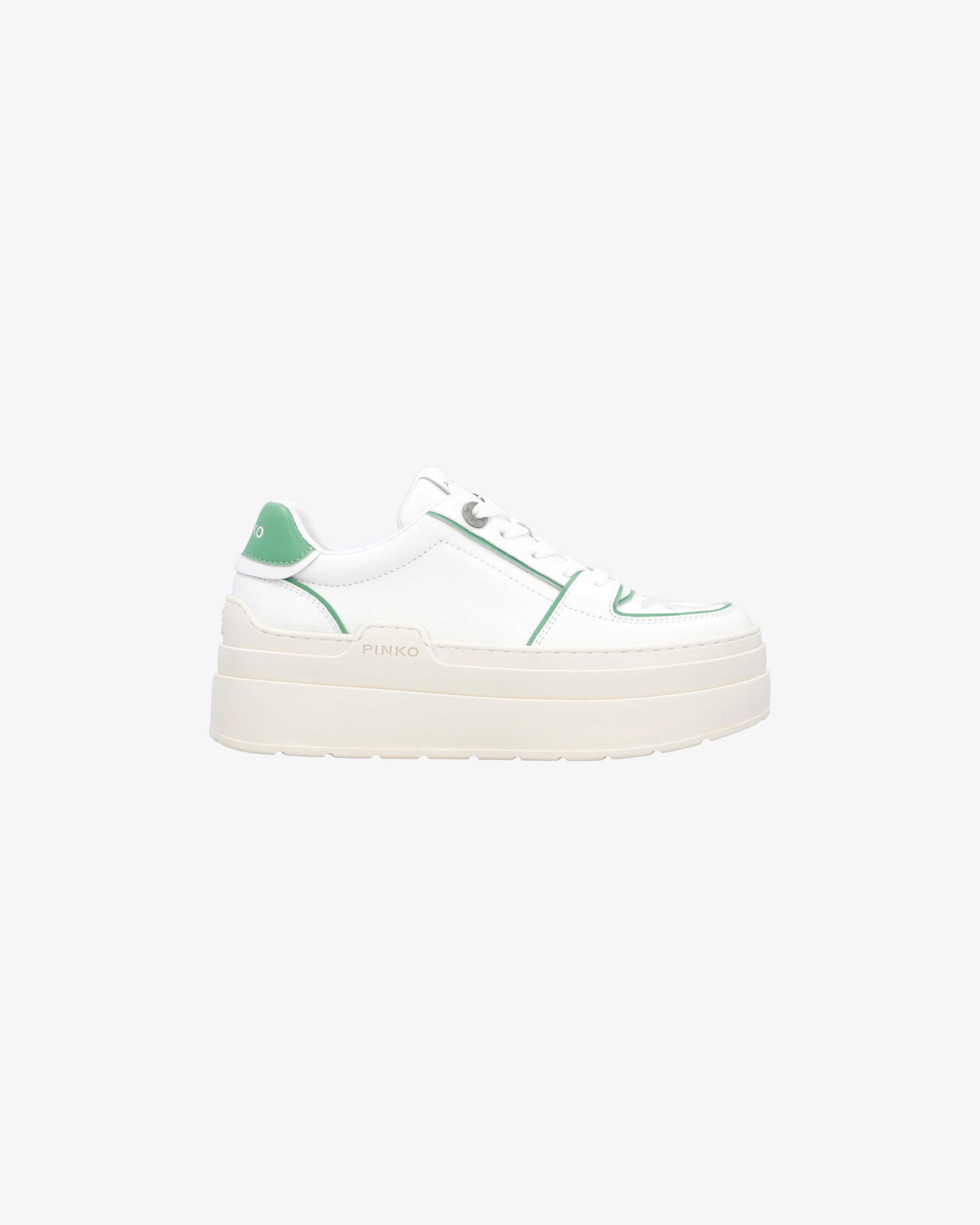 Pinko Two-tone Platform Sneakers In Blanc/vert