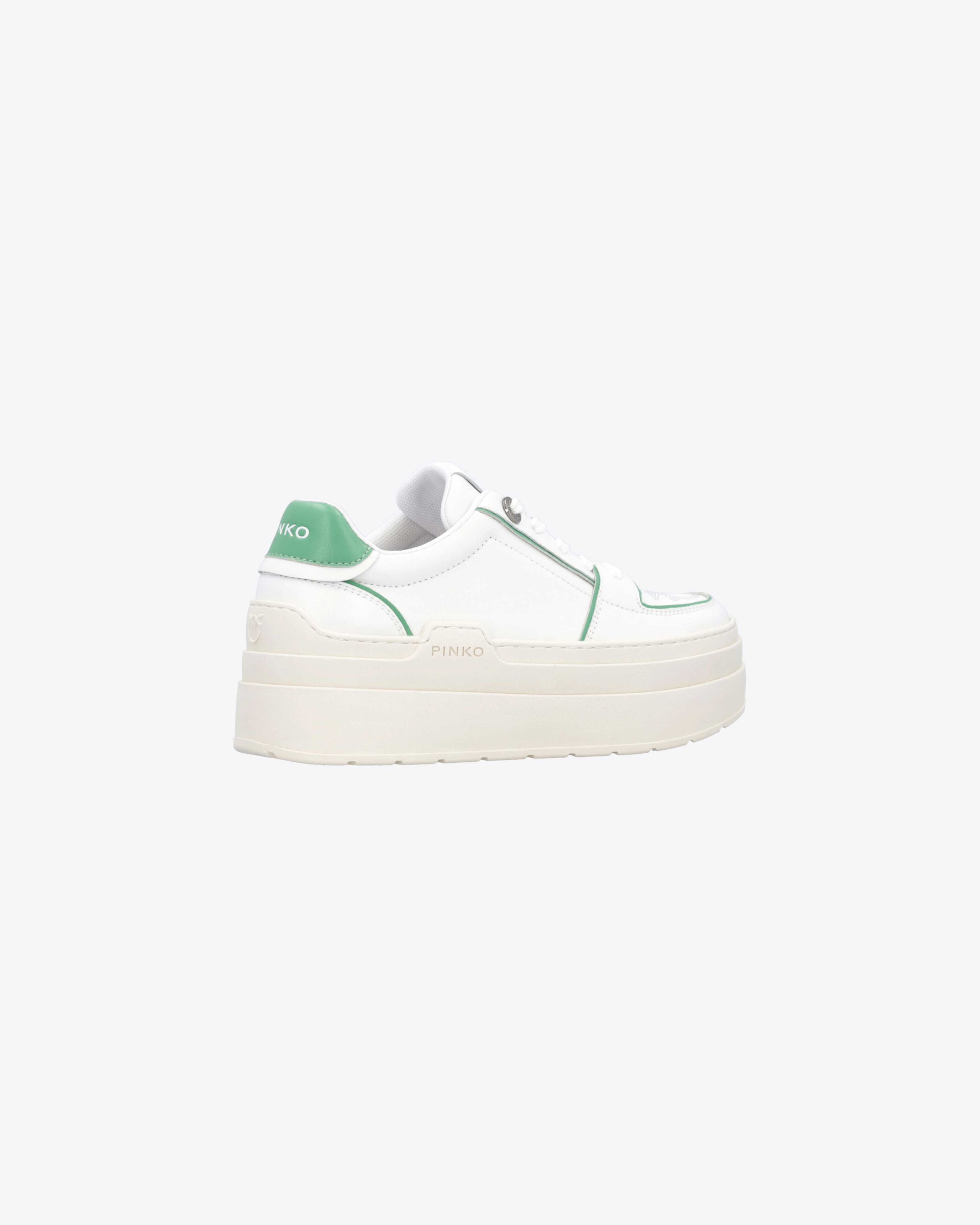 Shop Pinko Two-tone Platform Sneakers In Blanc/vert