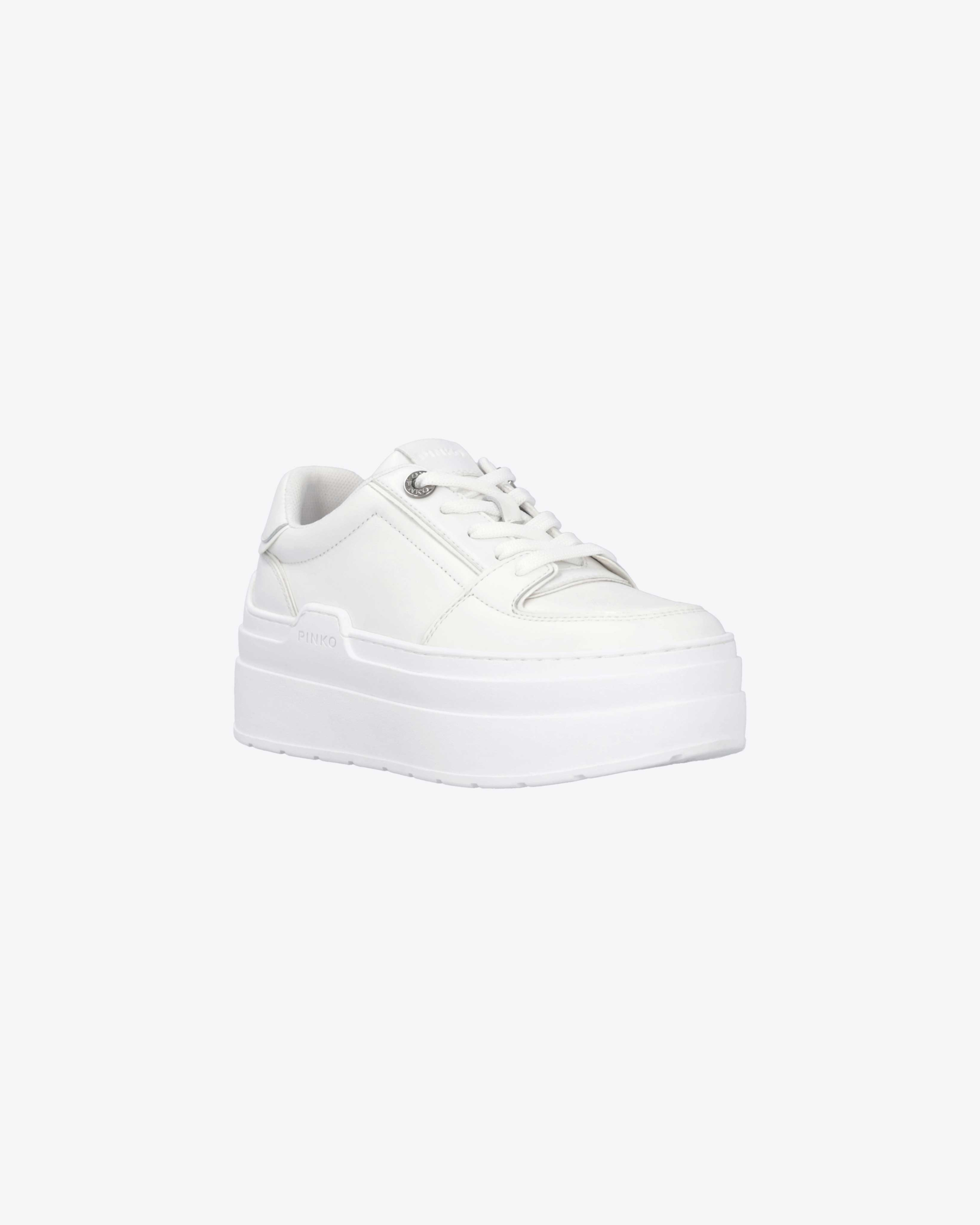 Shop Pinko Sneakers Platform Color Block In Pure White