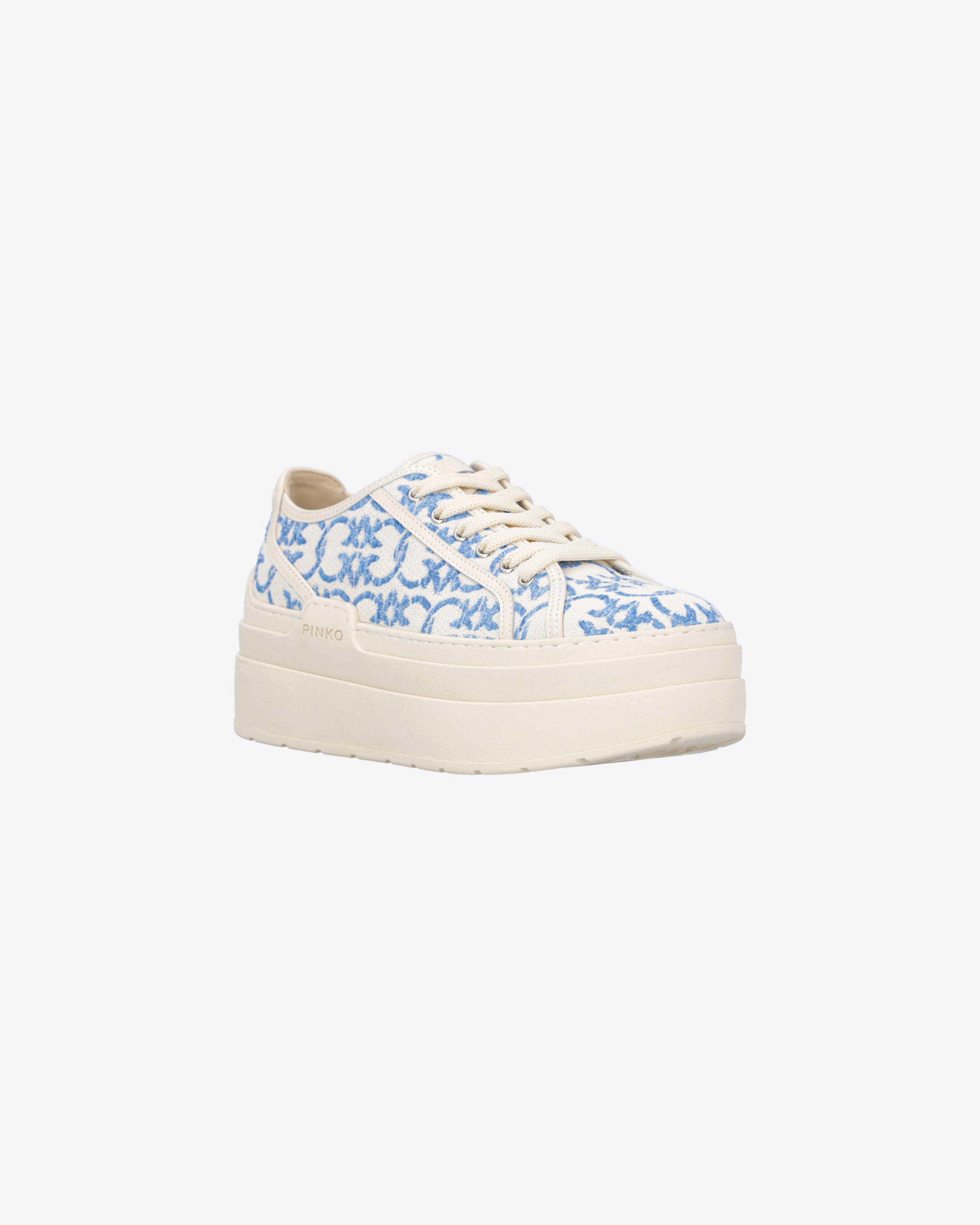 Shop Pinko Love Birds Monogram Platform Sneakers In E96