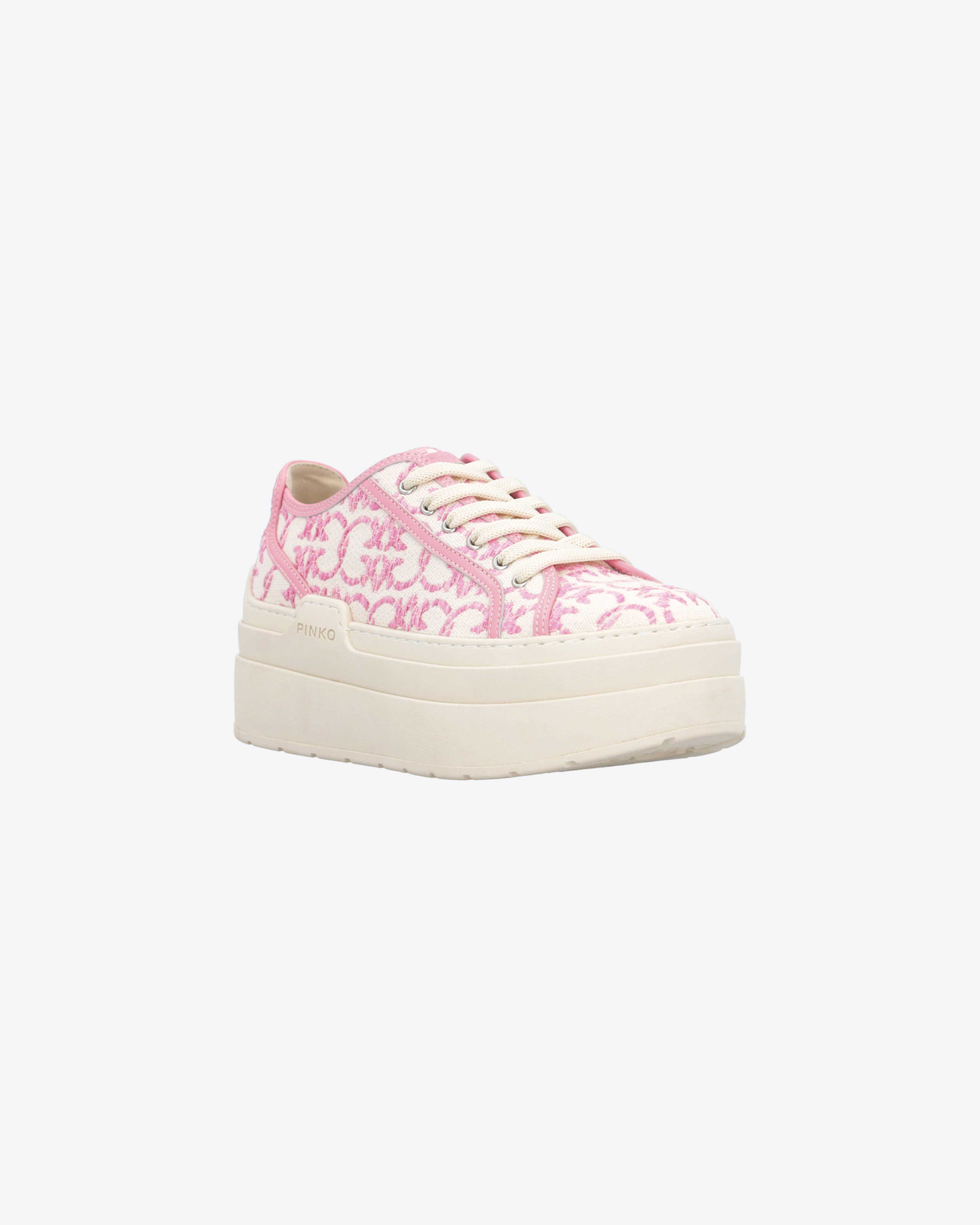 Shop Pinko Sneakers À Plateforme Love Birds Monogram In Betterave Cl.