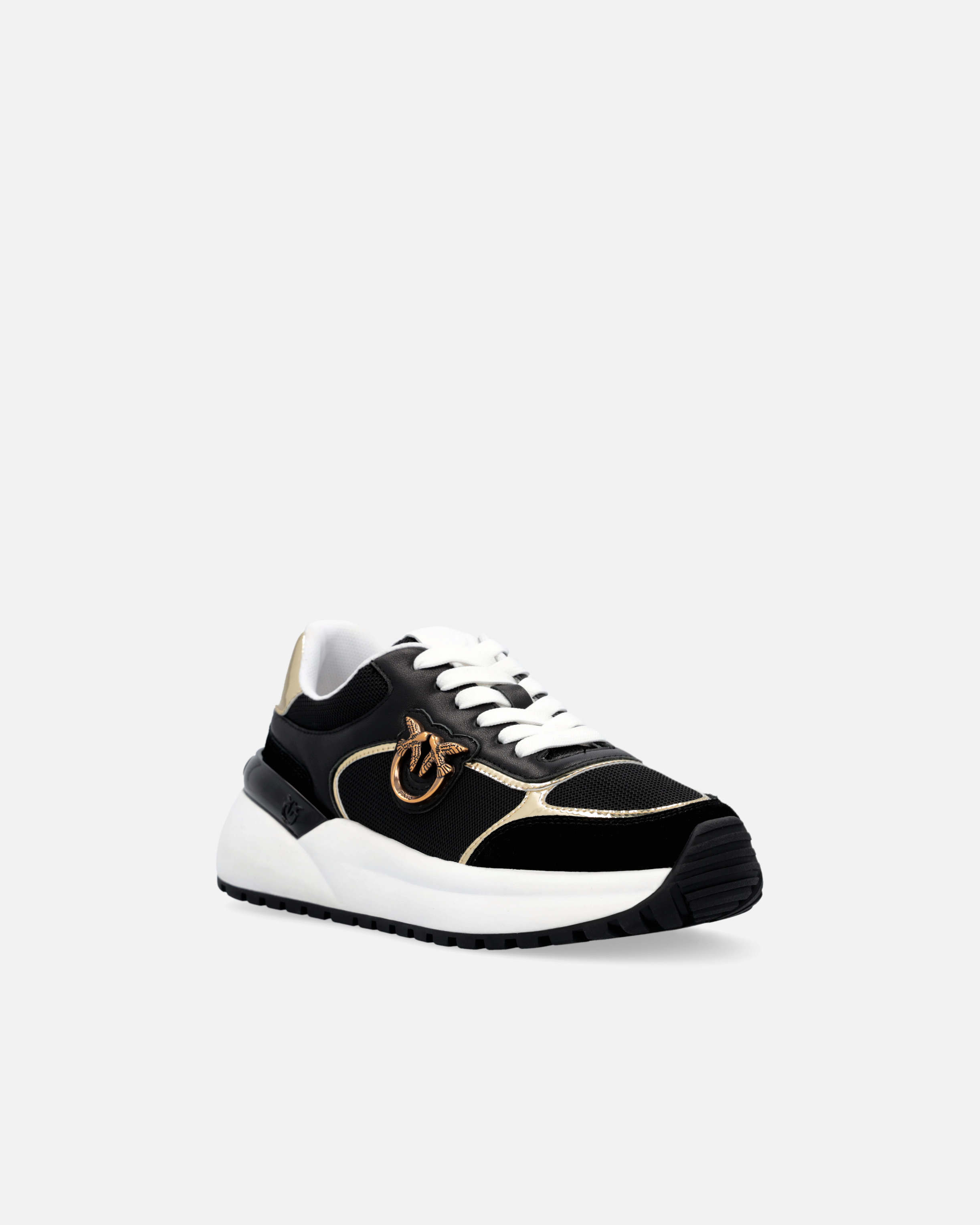 Sneakers with logo and mirror-finish details