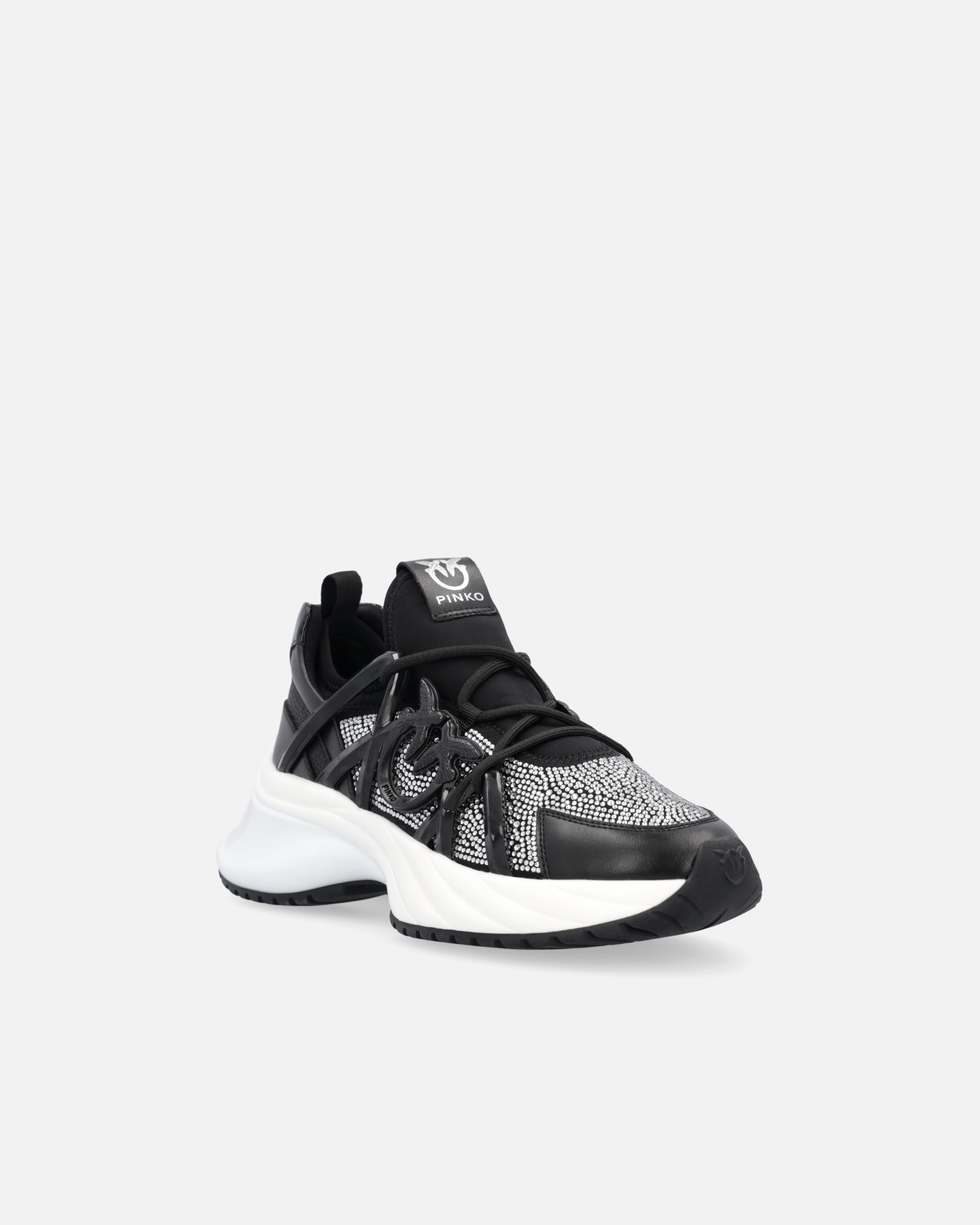 Ariel sneakers with crystals - Black, Crystal, Multicolor - large