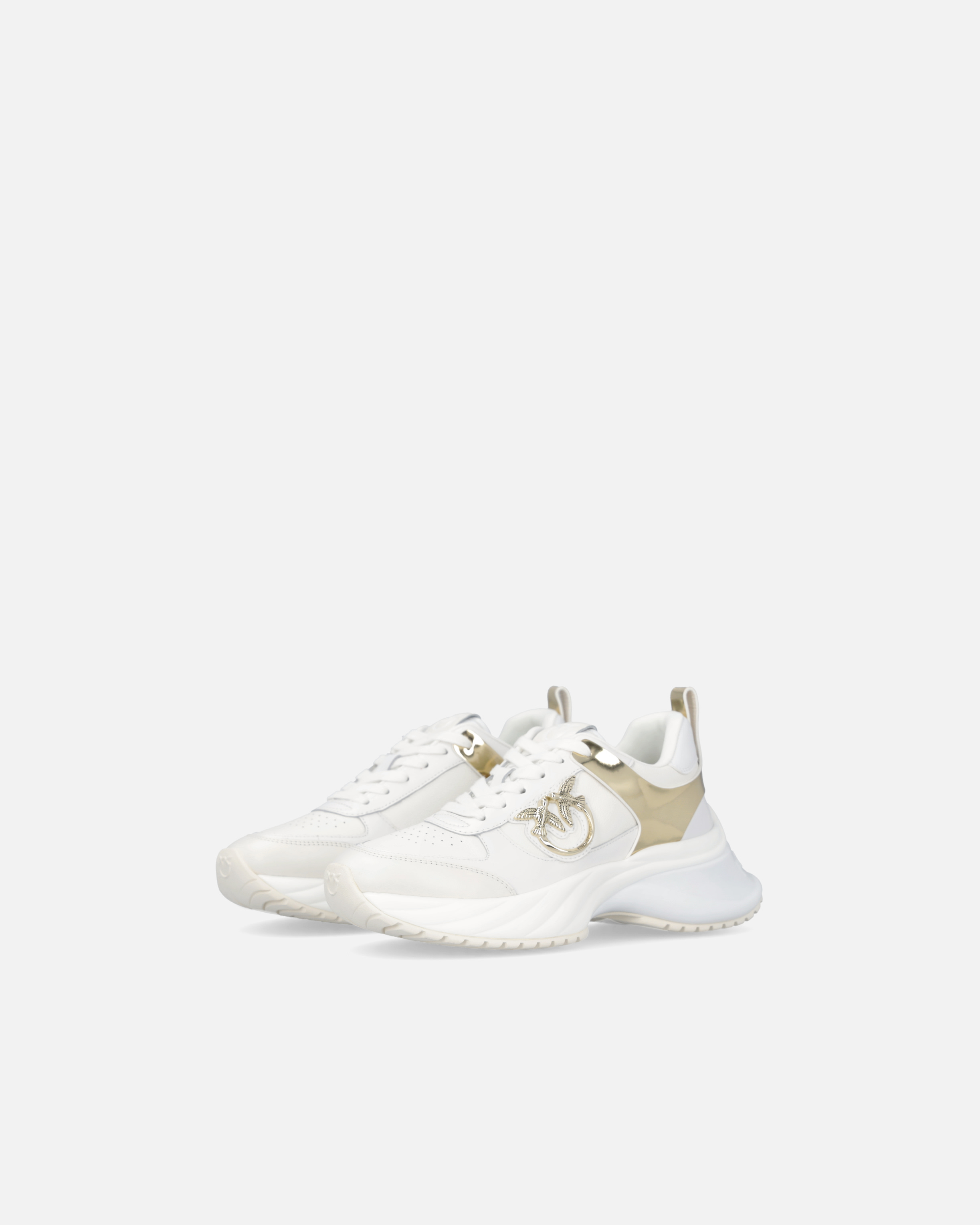 Ariel leather-effect sneakers with mirror detailing