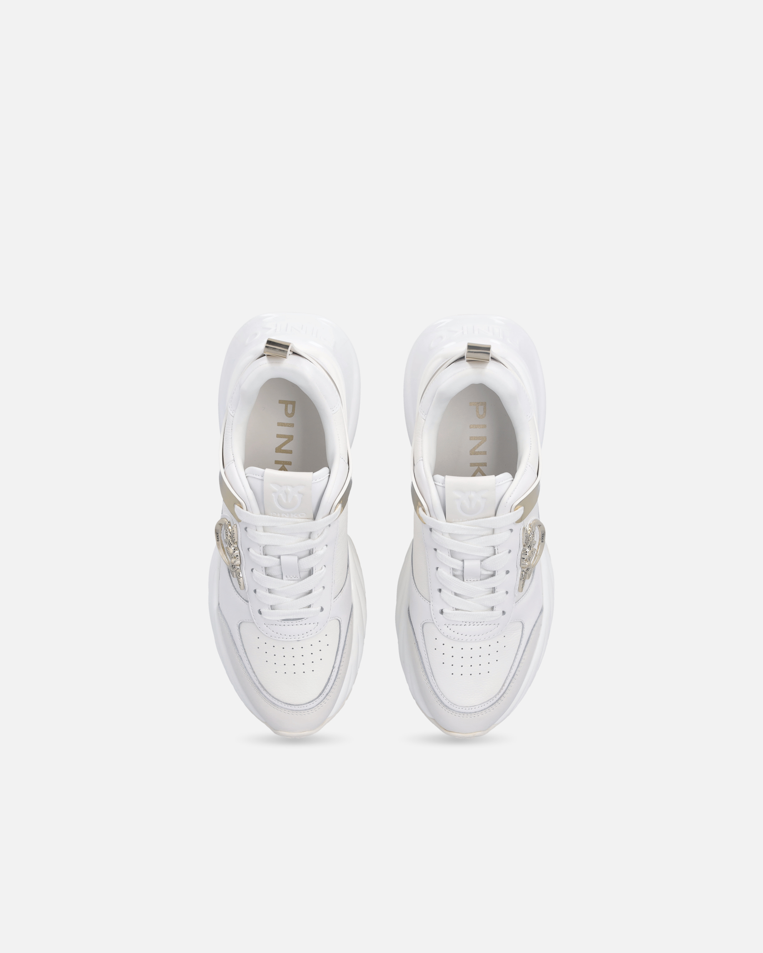 Ariel leather-effect sneakers with mirror detailing