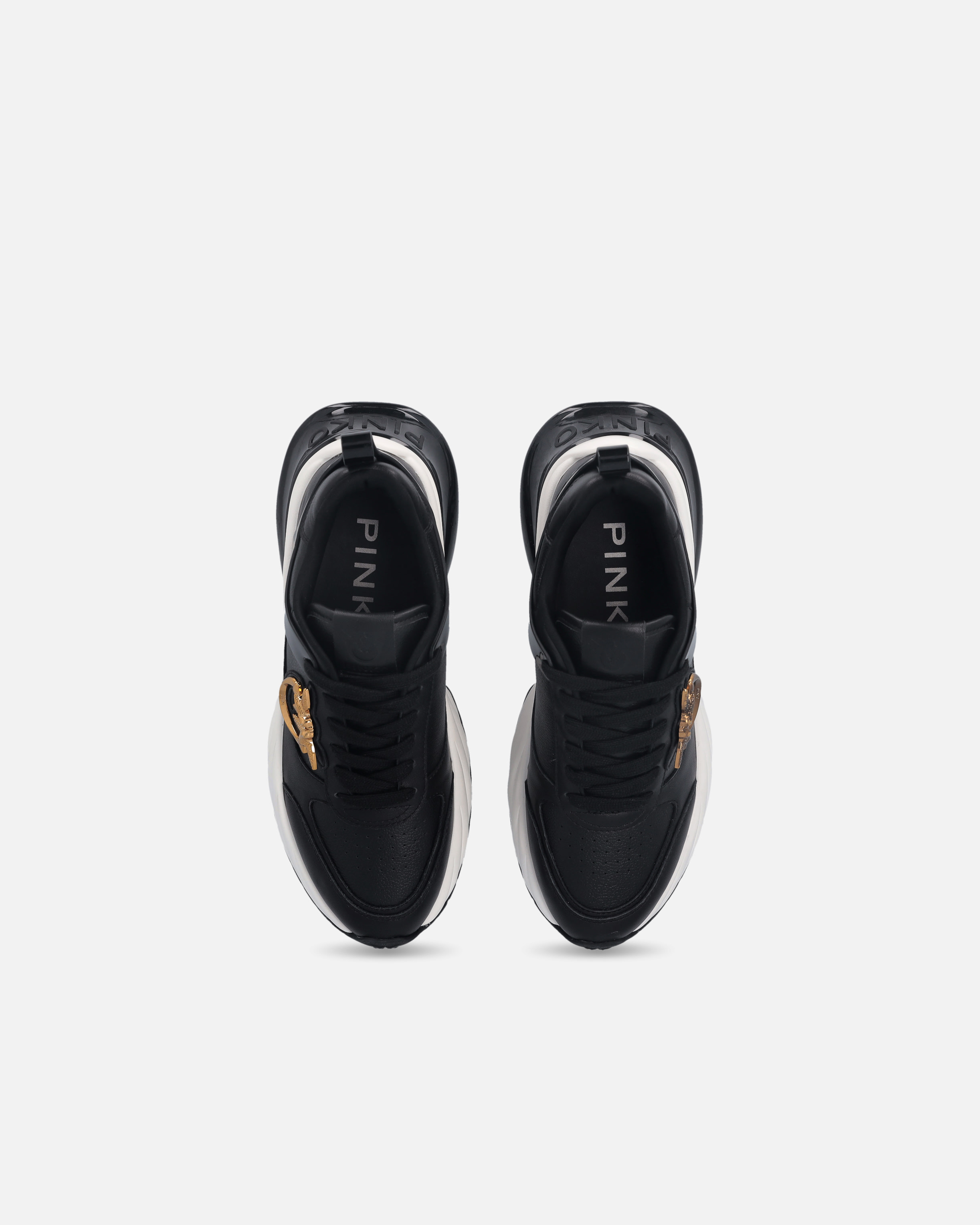 Ariel leather-effect sneakers with mirror detailing