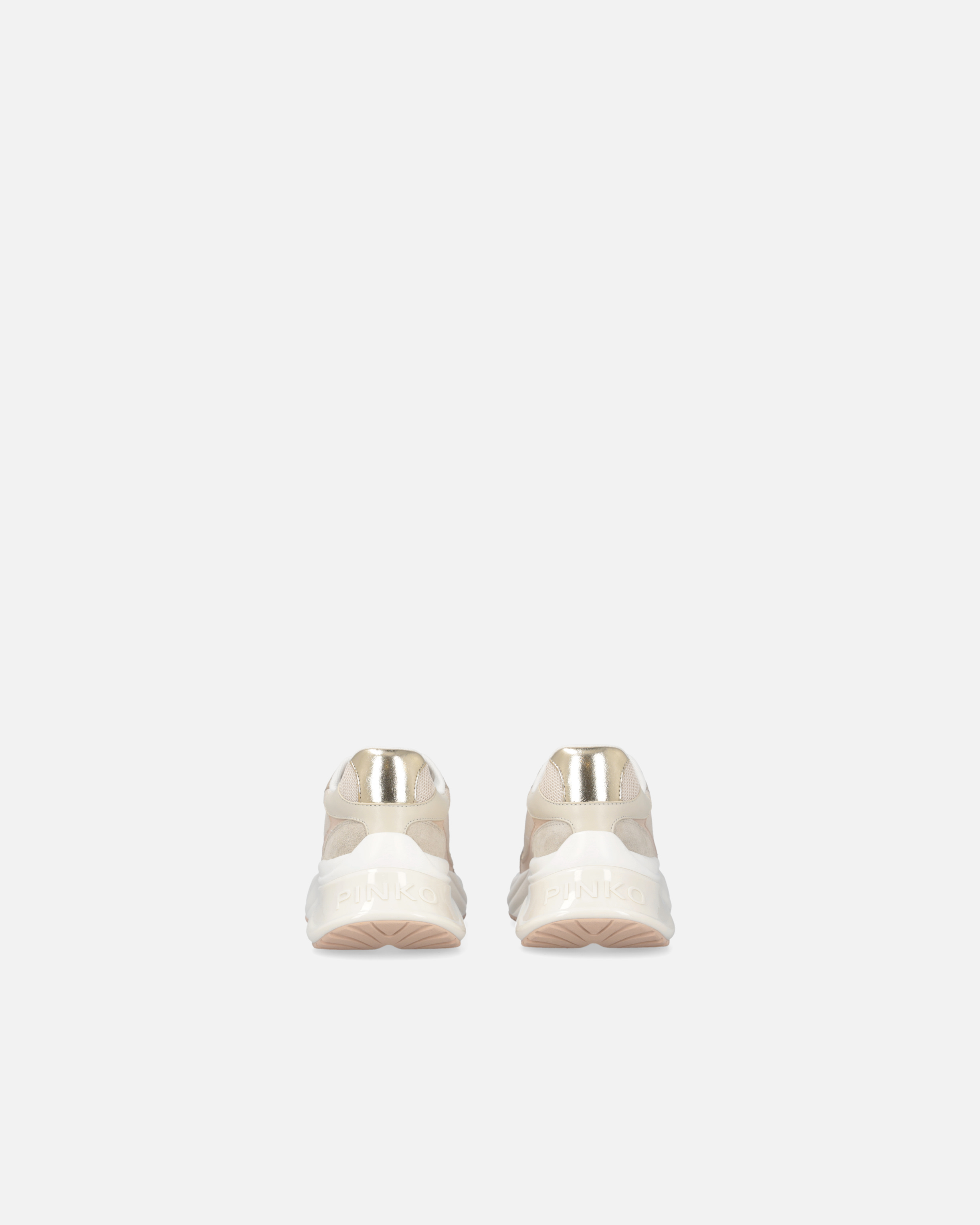 Pinko Laced Sneakers In Nudo/bianco