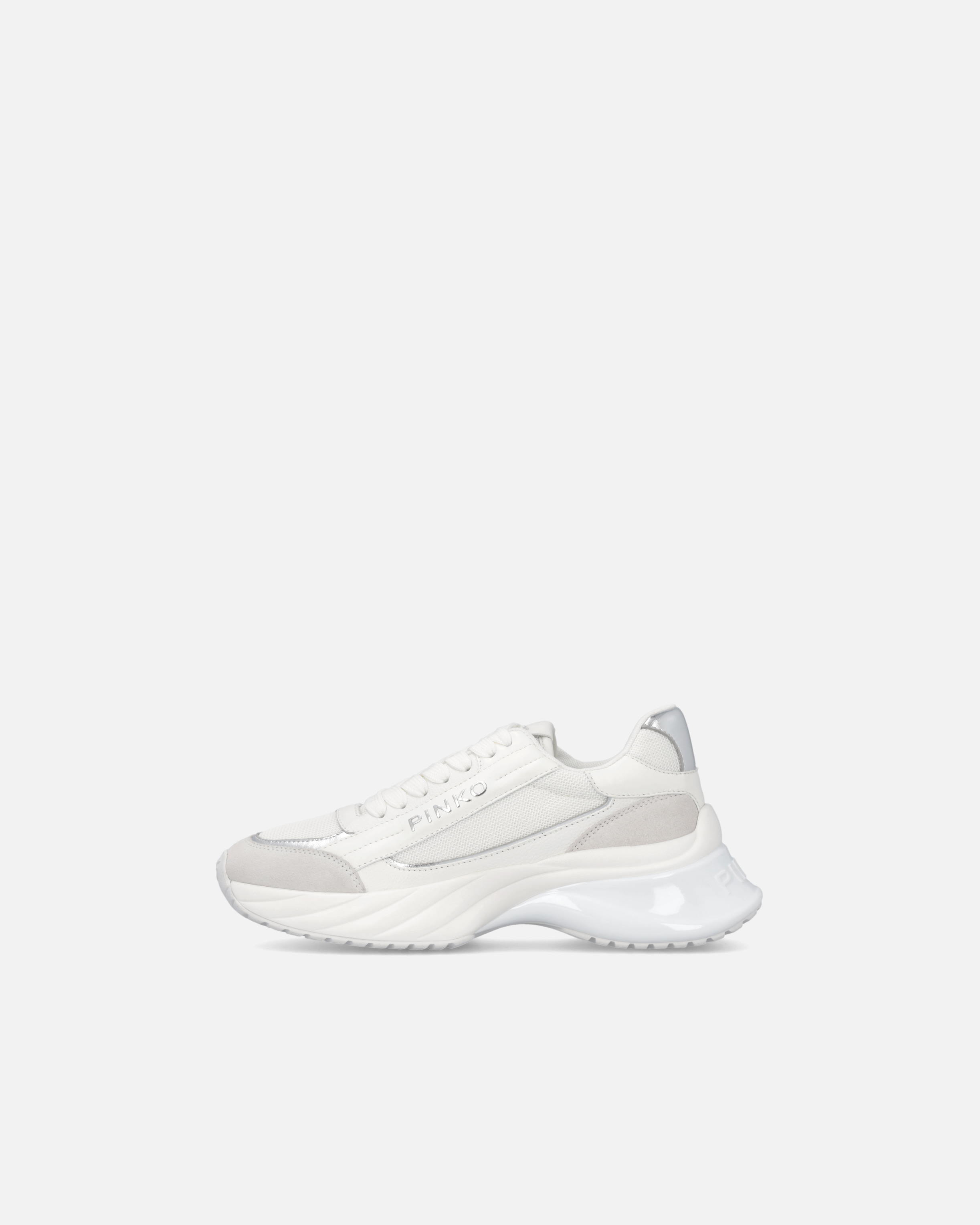 Pinko Ariel Sneakers In Bianco/argento