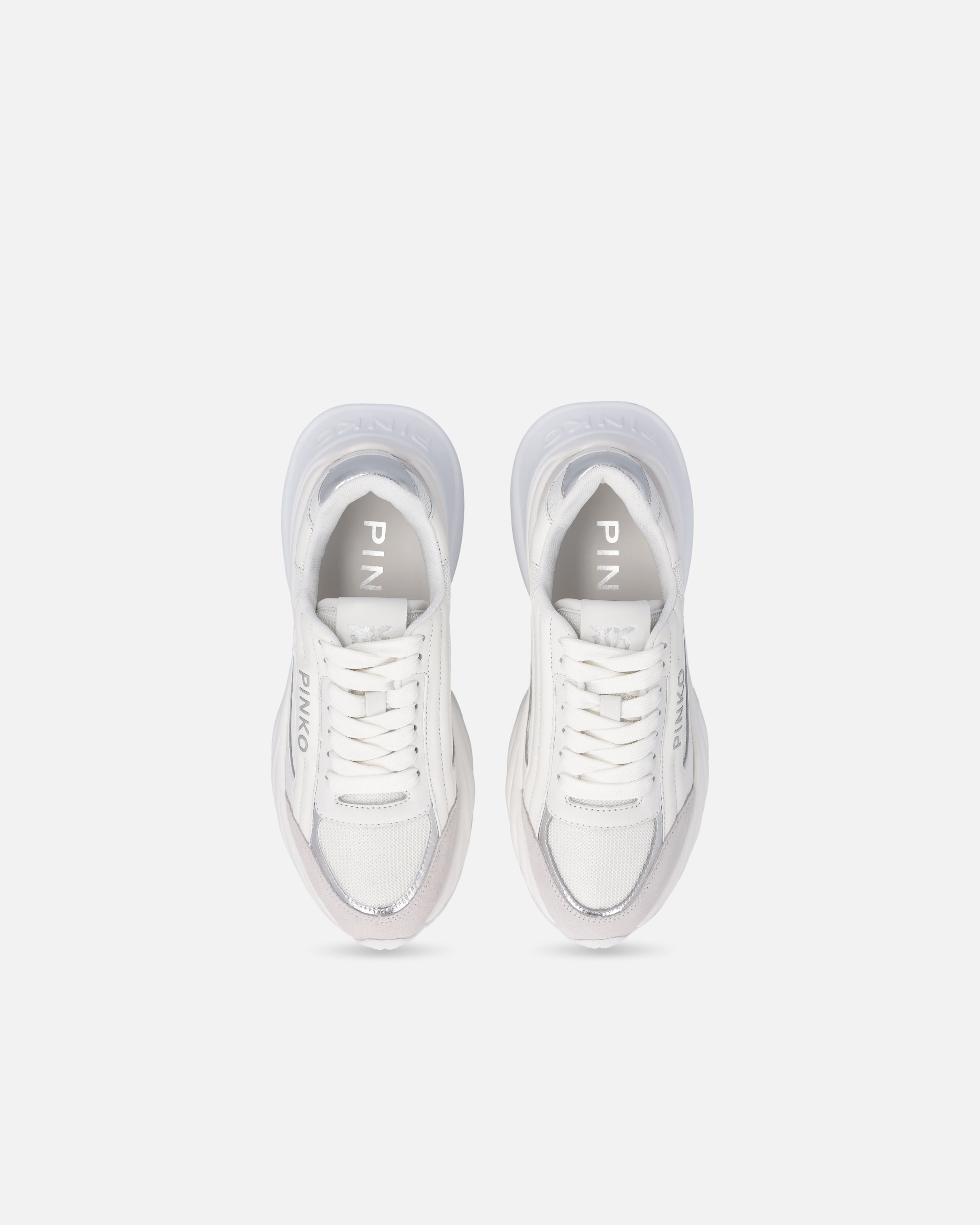 スニーカー PINKO Woman Sneakers White 1 SS0031P075 ZI6 Ariel sneakers with logo and leather and suede details