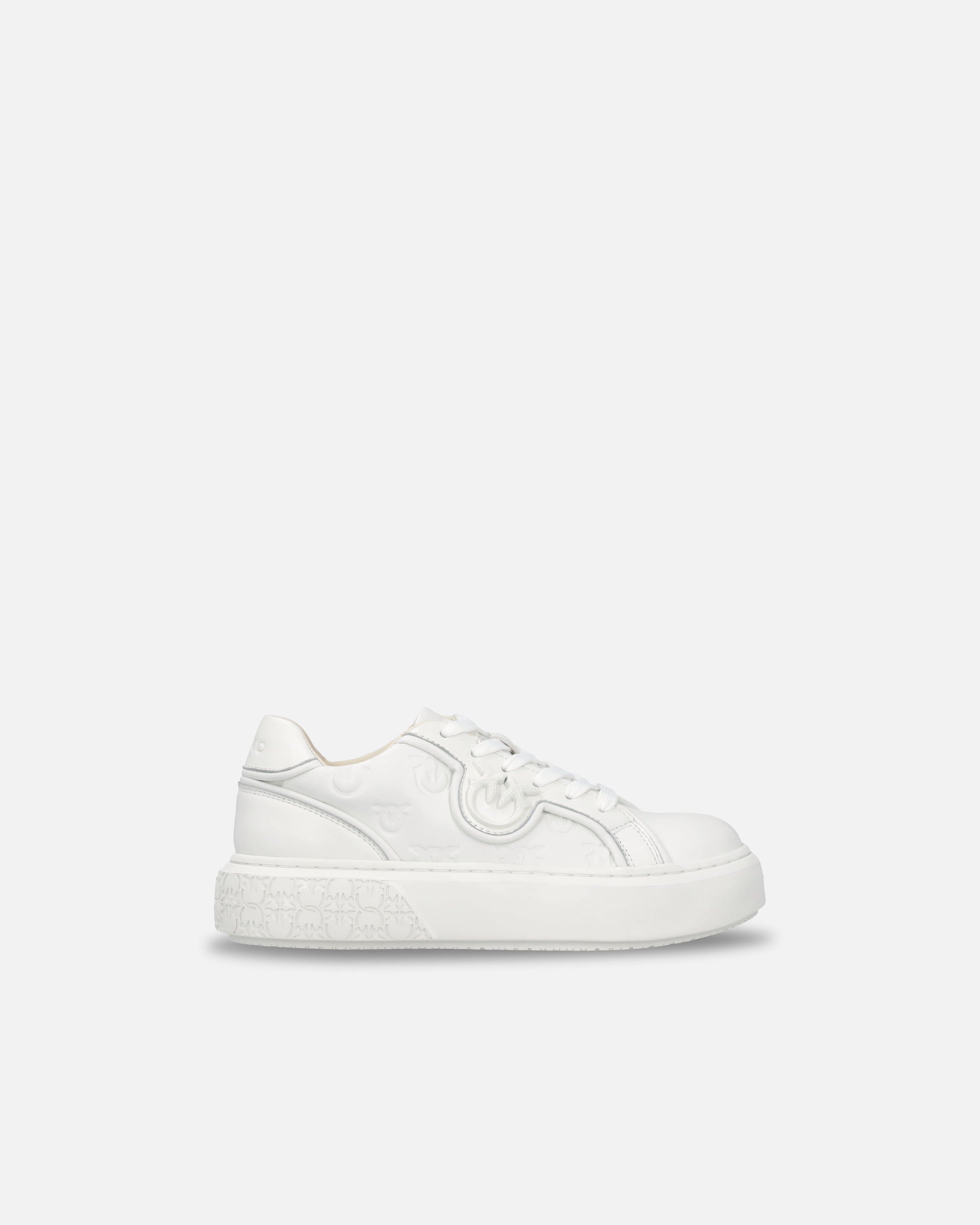 Сникеры на платформе с деталью Monogram - БЕЛЫЙ - large | Pinko 