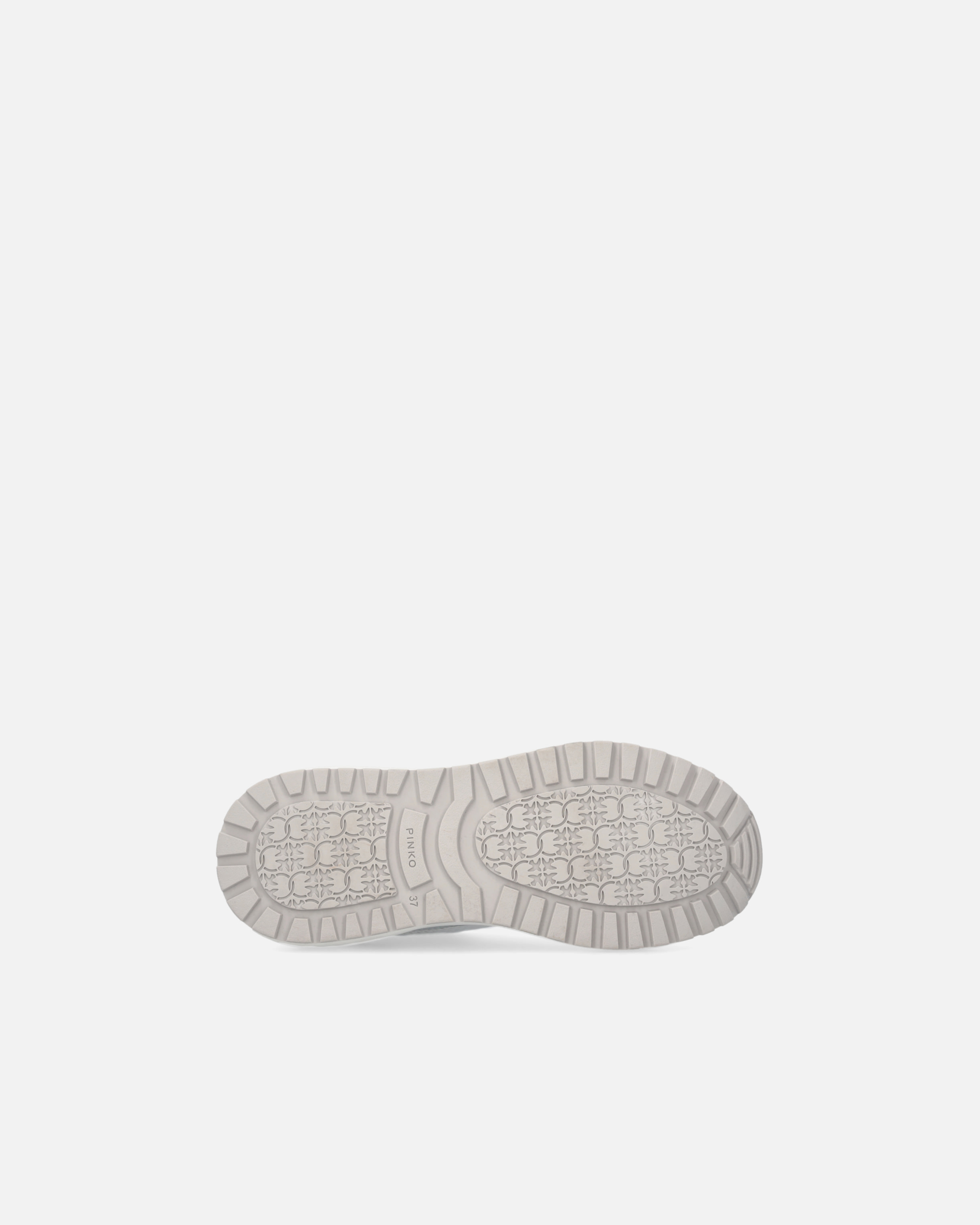 Pinko Laminated Chunky Sneakers With Logo In Silver