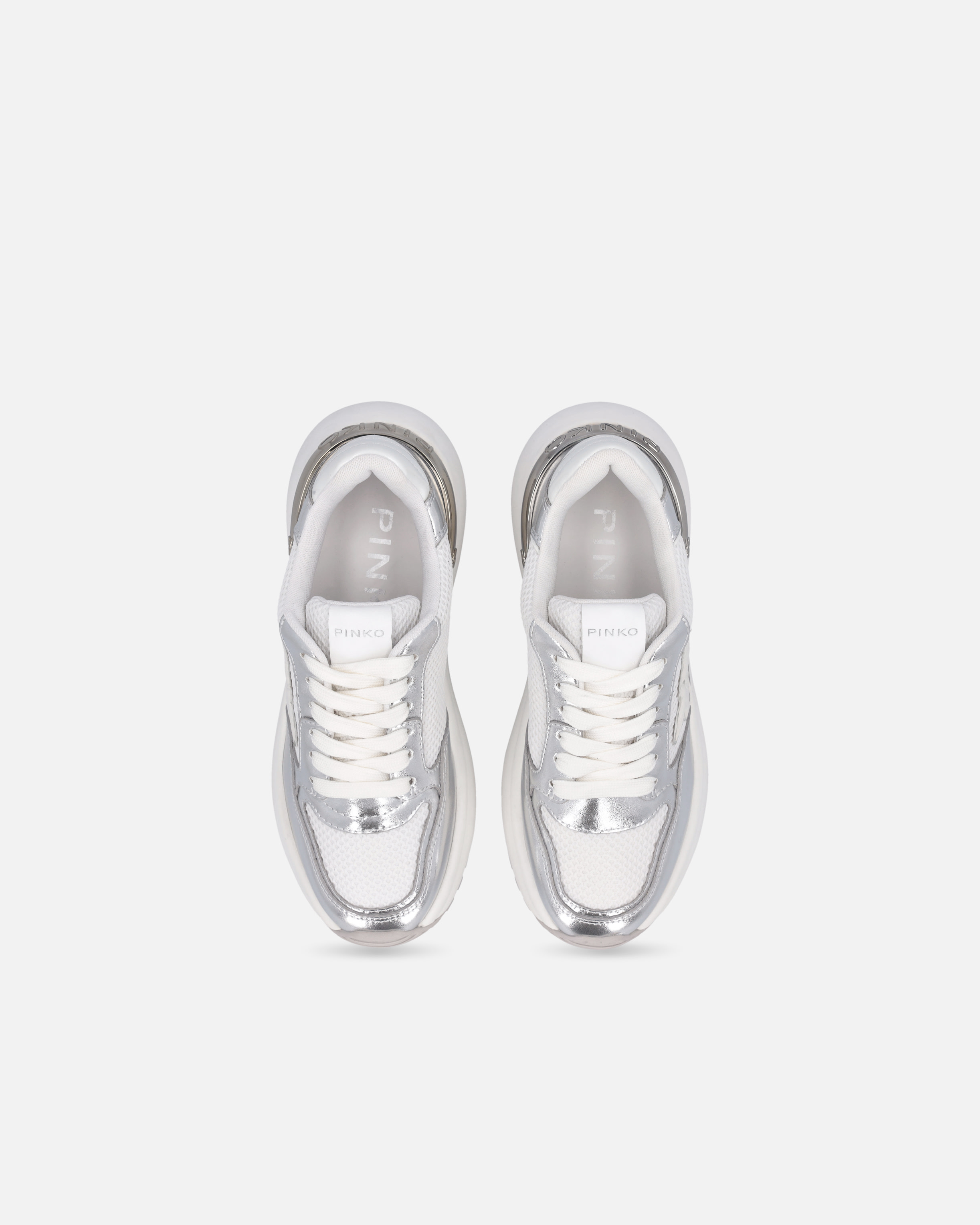 Laminated chunky sneakers with logo