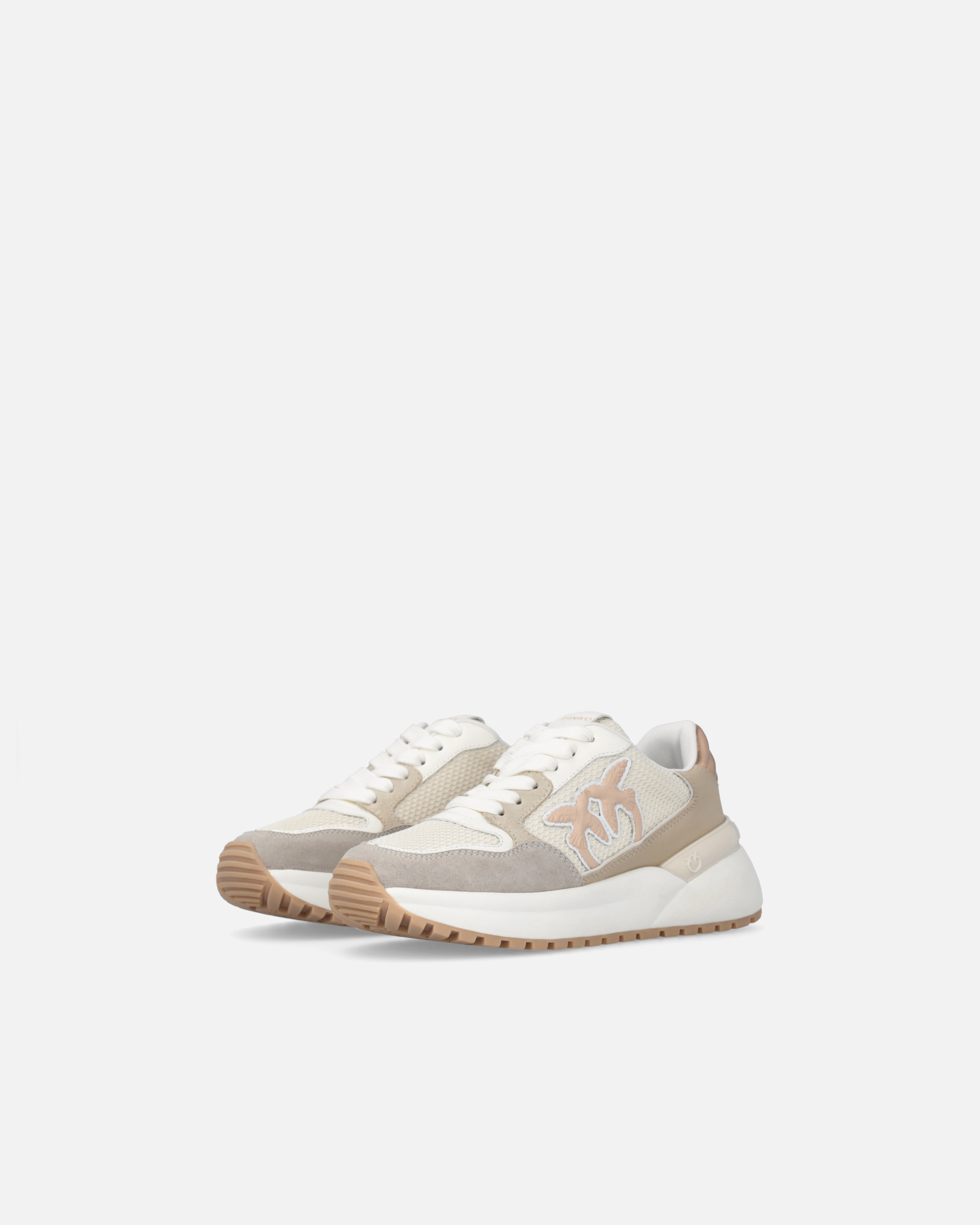 Laminated chunky sneakers with logo