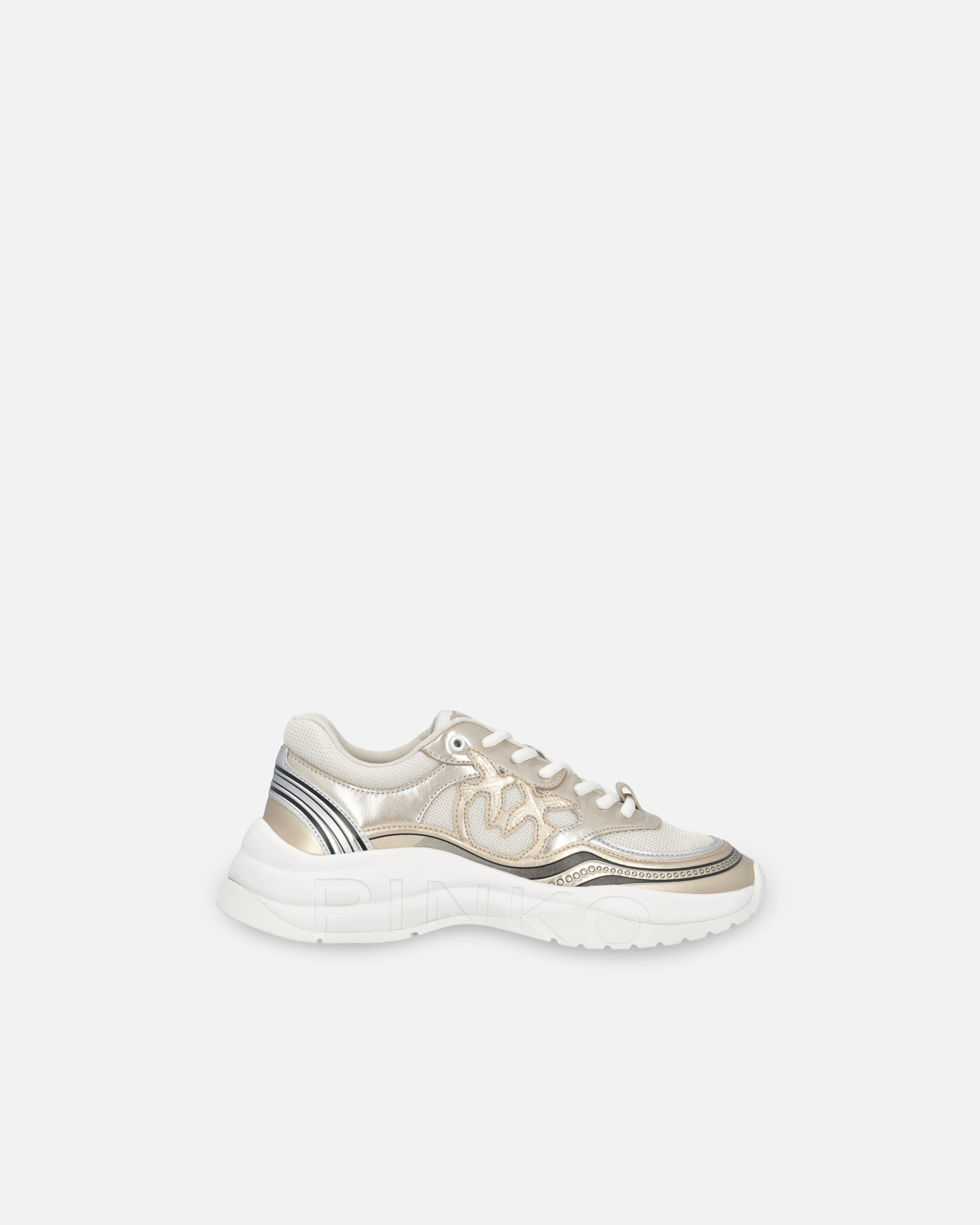 Кроссовки с металлизированными деталями - gold - large | Pinko 