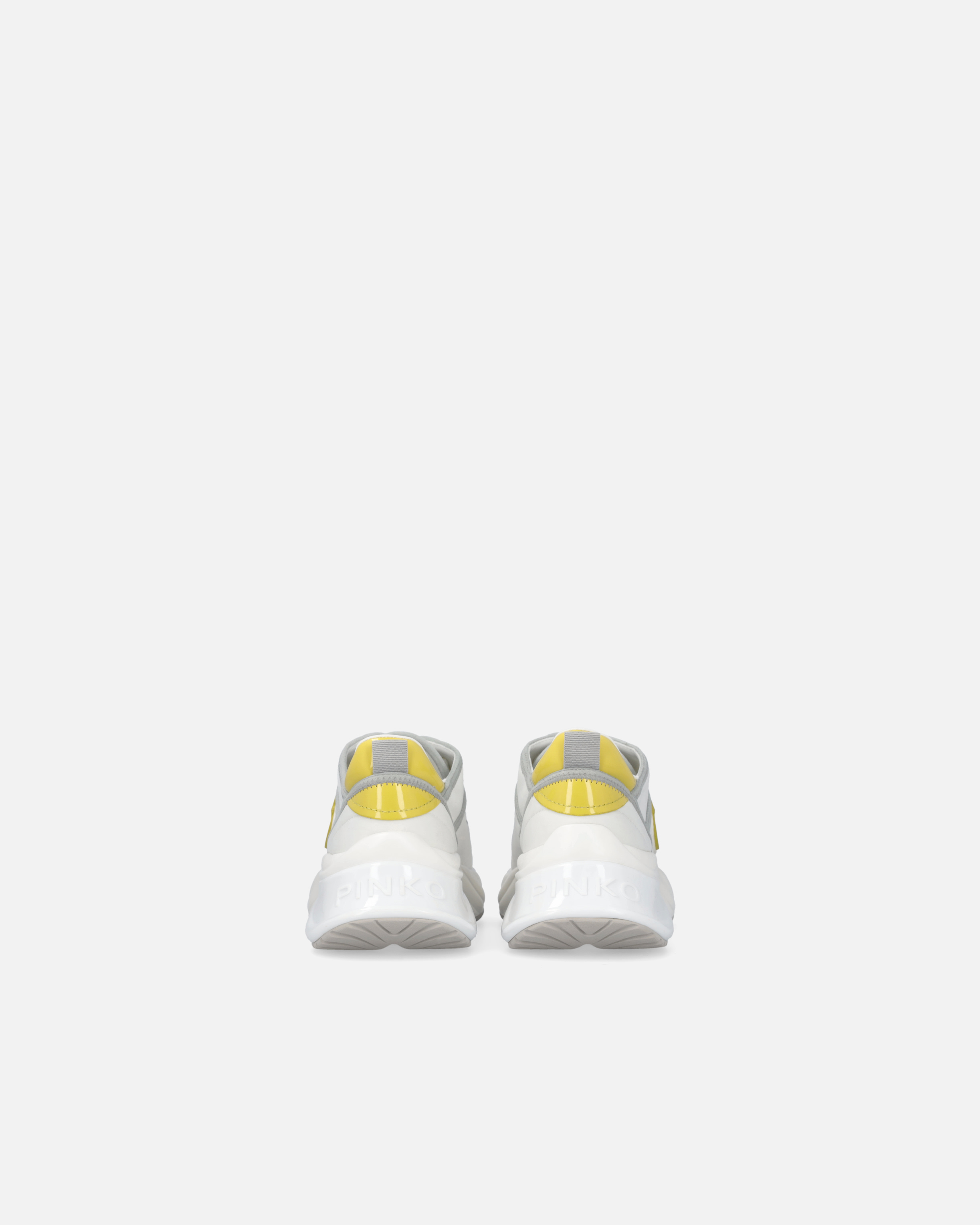 Pinko Perforated Ariel Sneakers With Bird Logo In Off White/lime