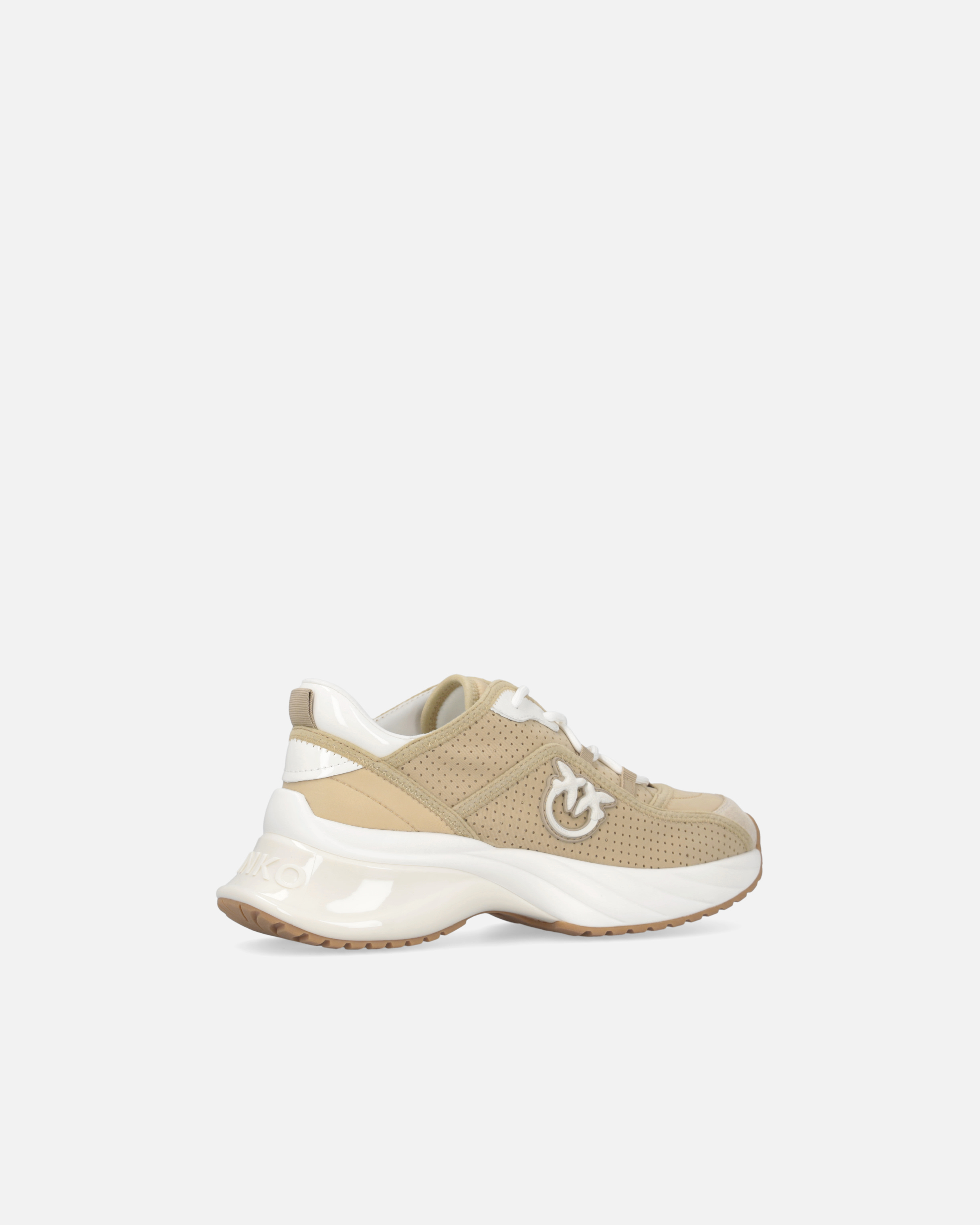 Pinko Sneakers Ariel Ajourées Avec Logo Love Birds In Sand