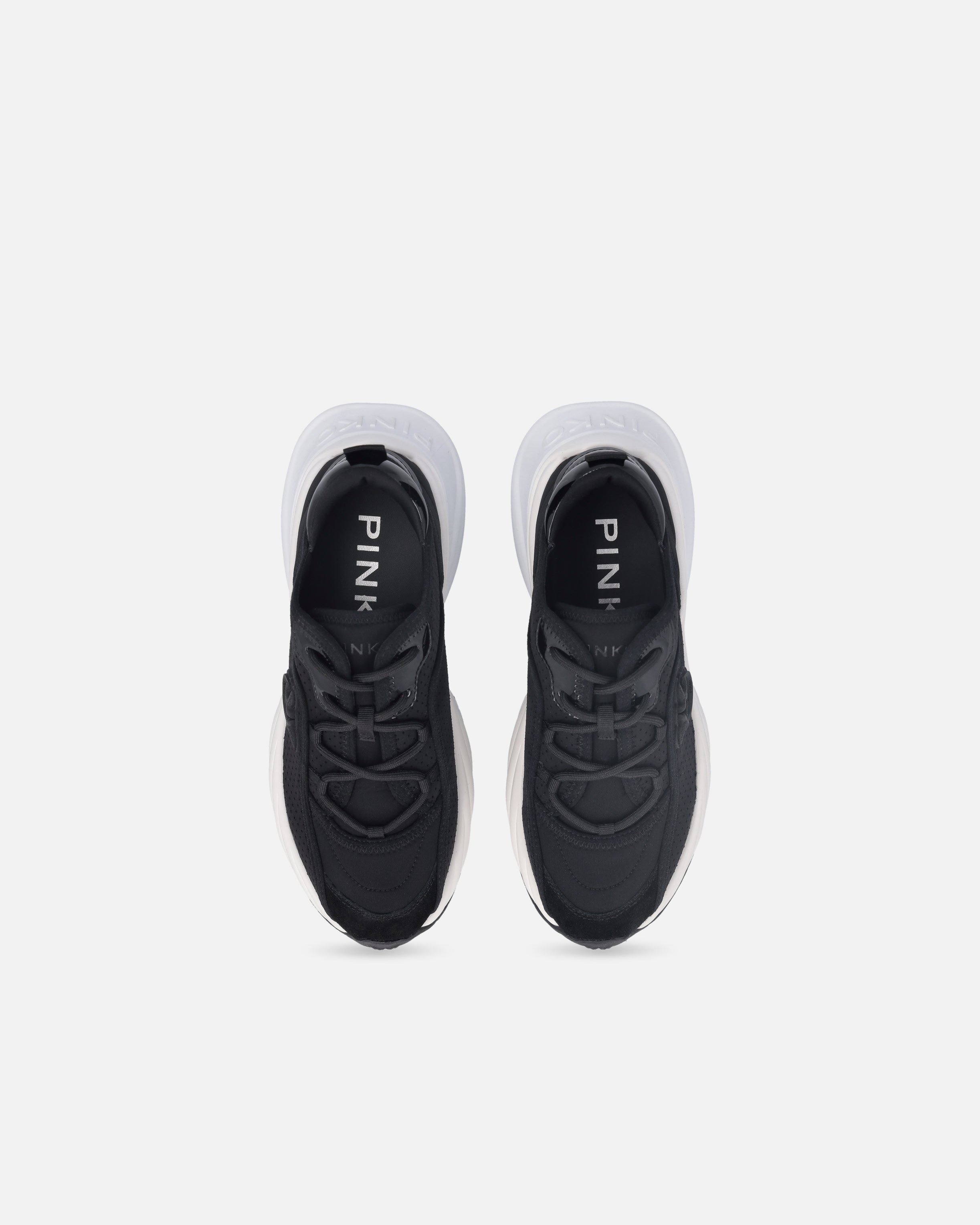 スニーカー PINKO Woman Sneakers Black SS0065T030 Z99 Perforated Ariel sneakers with bird logo