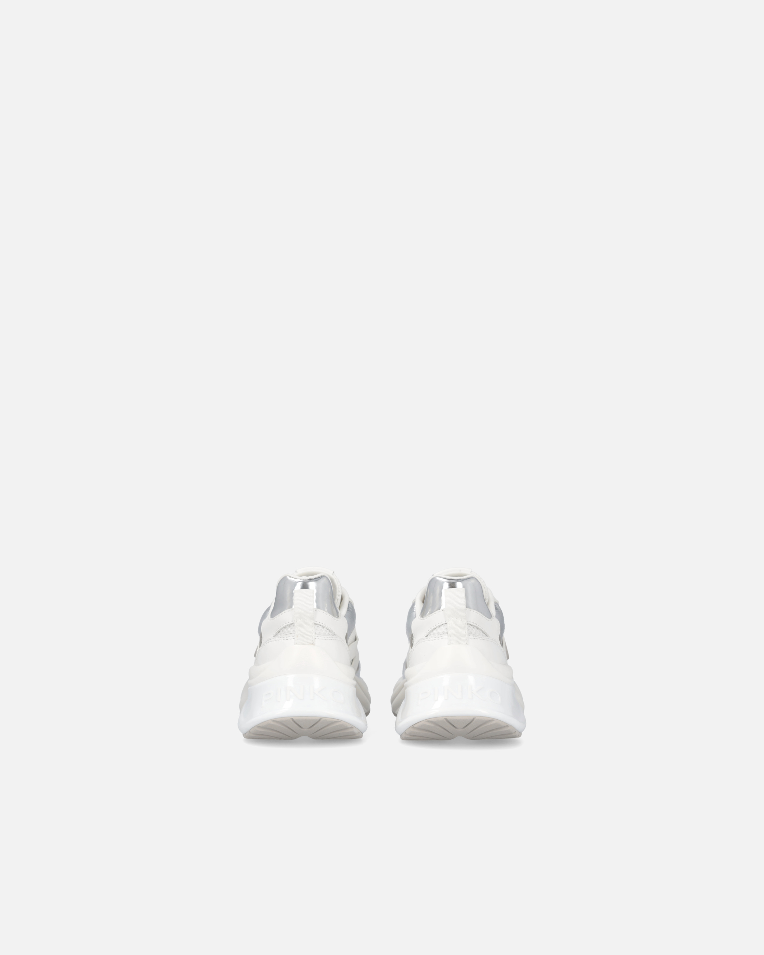 Pinko Ariel Low-top Running Sneakers In White/silver