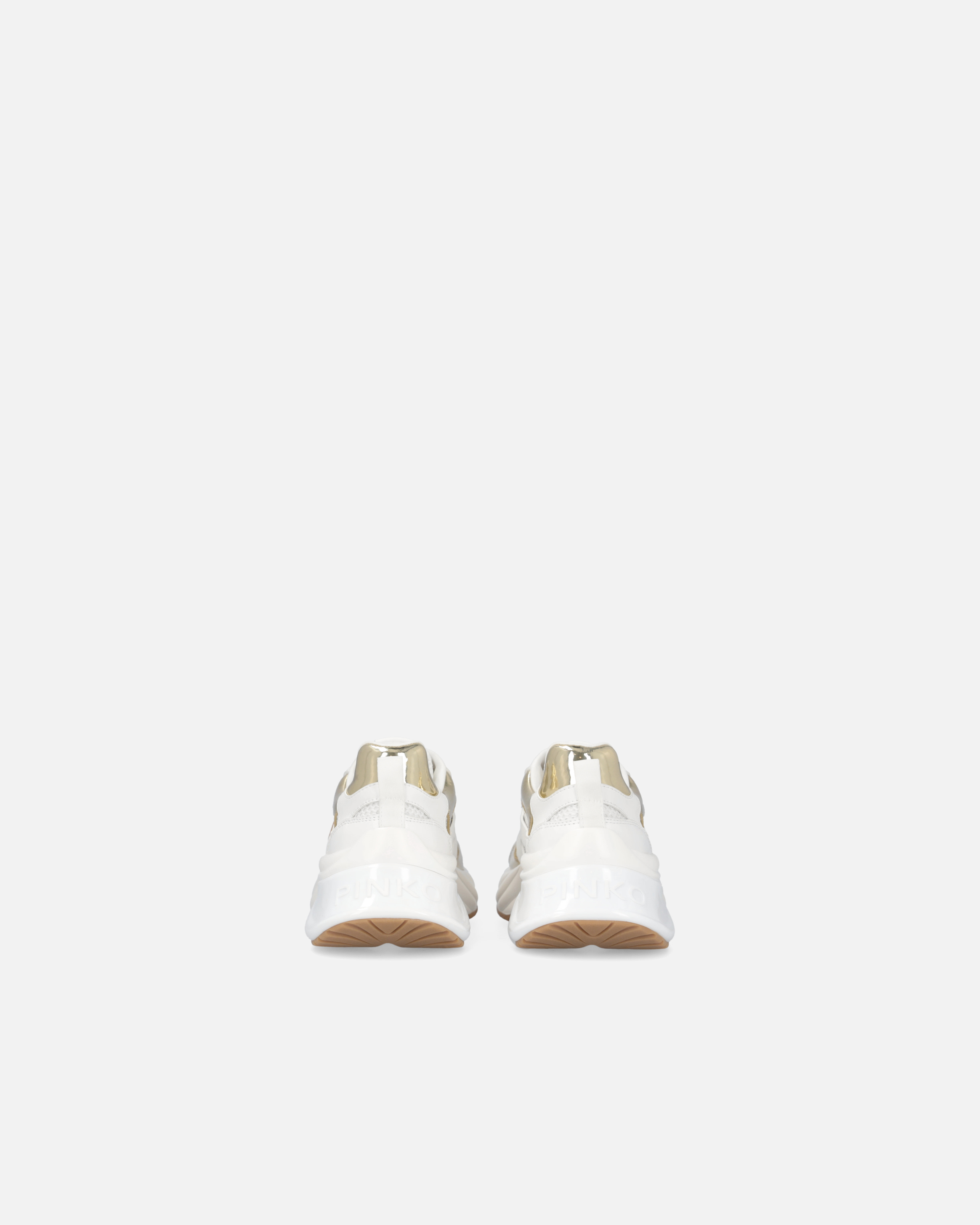 Pinko Baskets Ariel Effet Miroir In Blanc/platine