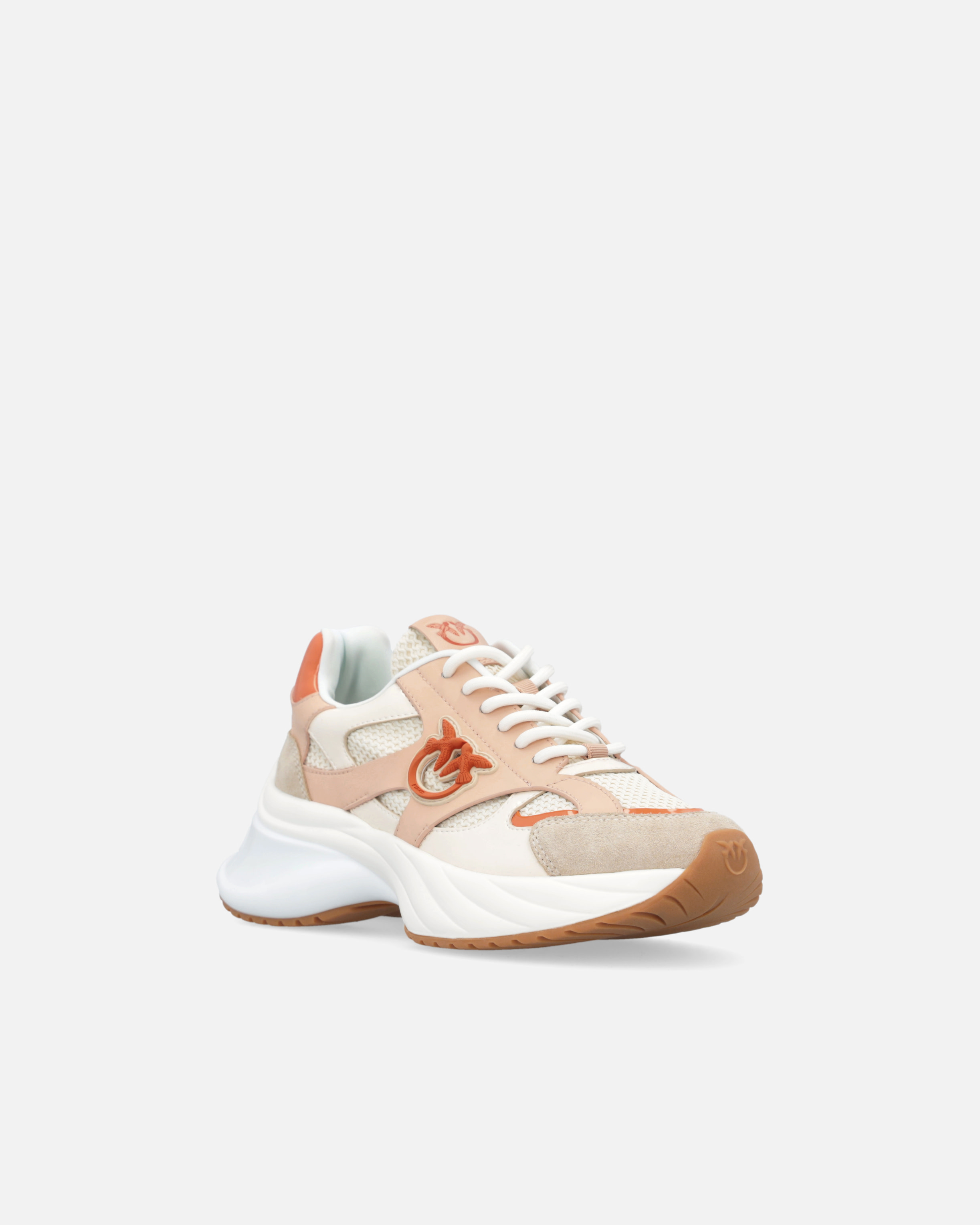 Pinko Neutral-coloured Ariel Sneakers With Patent Details In Vexillum Purple