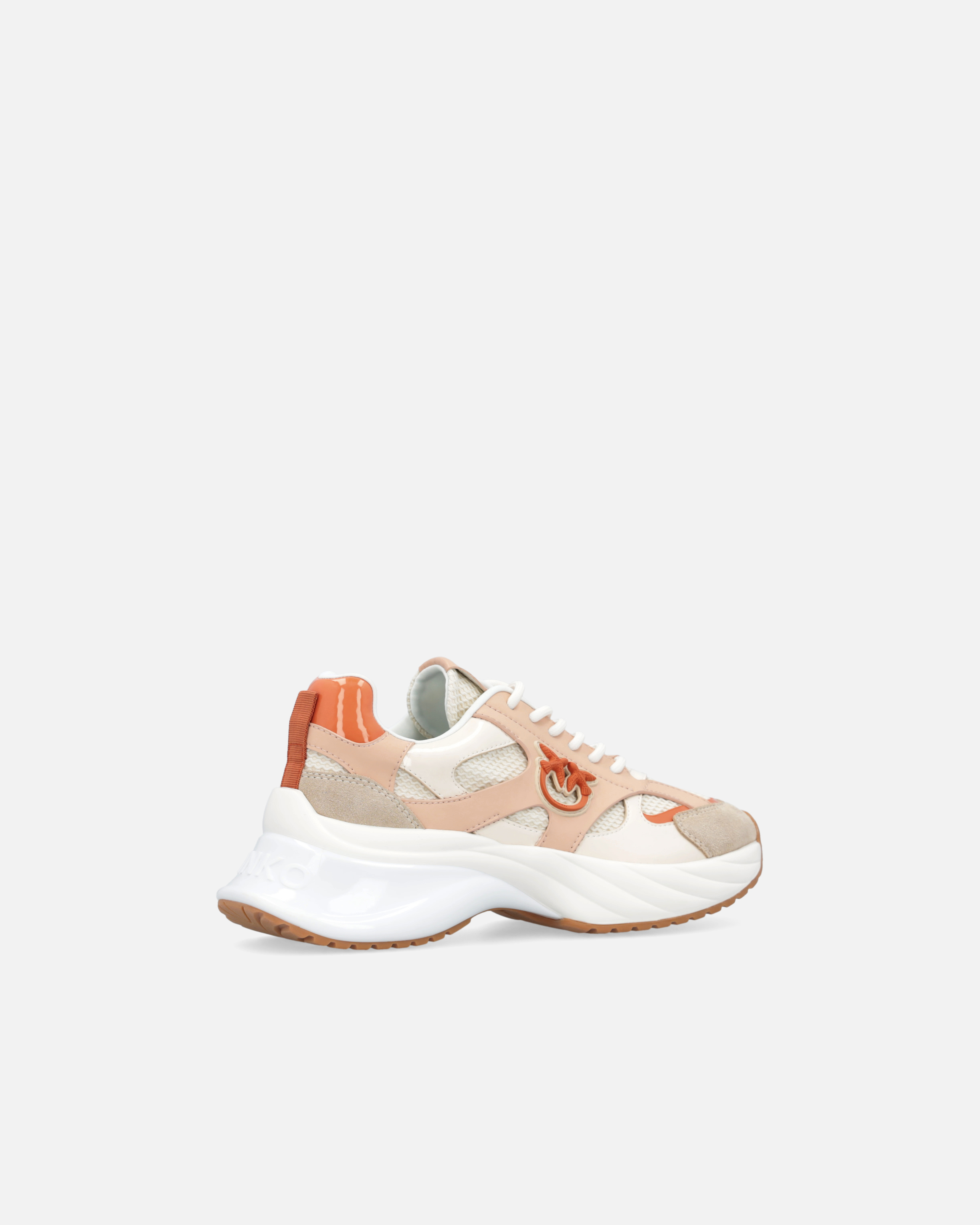 Pinko Neutral-coloured Ariel Sneakers With Patent Details In Vexillum Purple