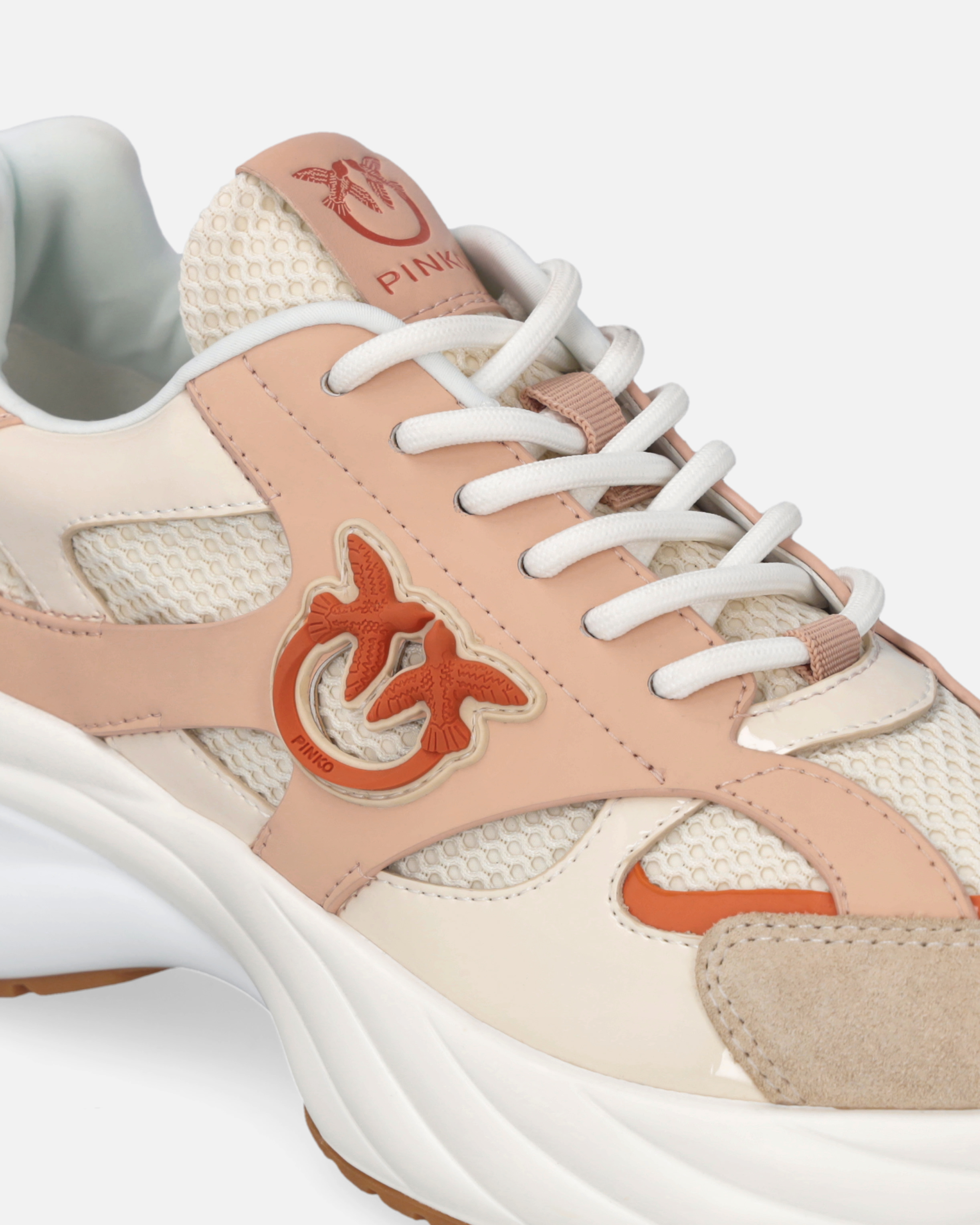 Pinko Neutral-coloured Ariel Sneakers With Patent Details In Vexillum Purple