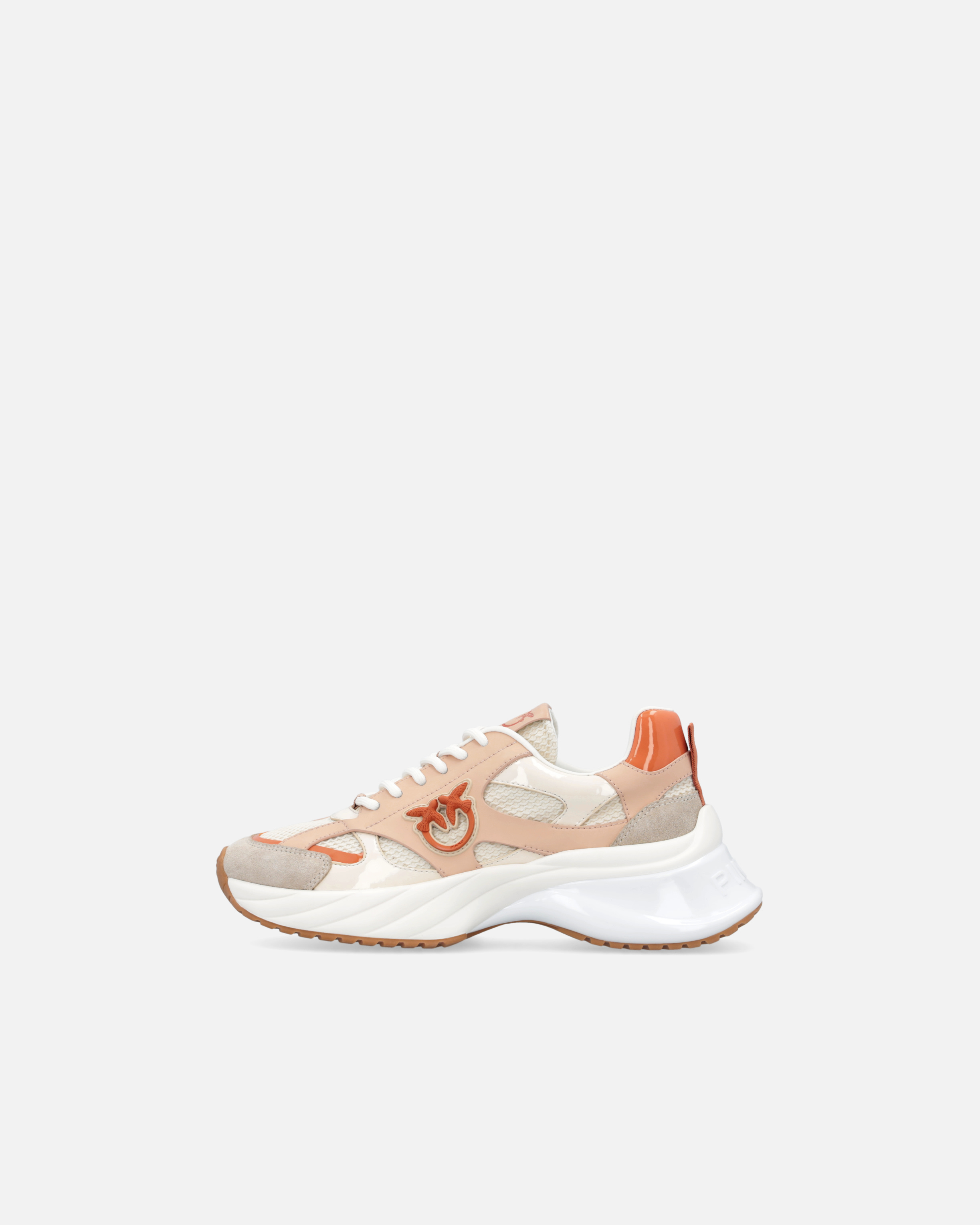 Pinko Neutral-coloured Ariel Sneakers With Patent Details In Vexillum Purple
