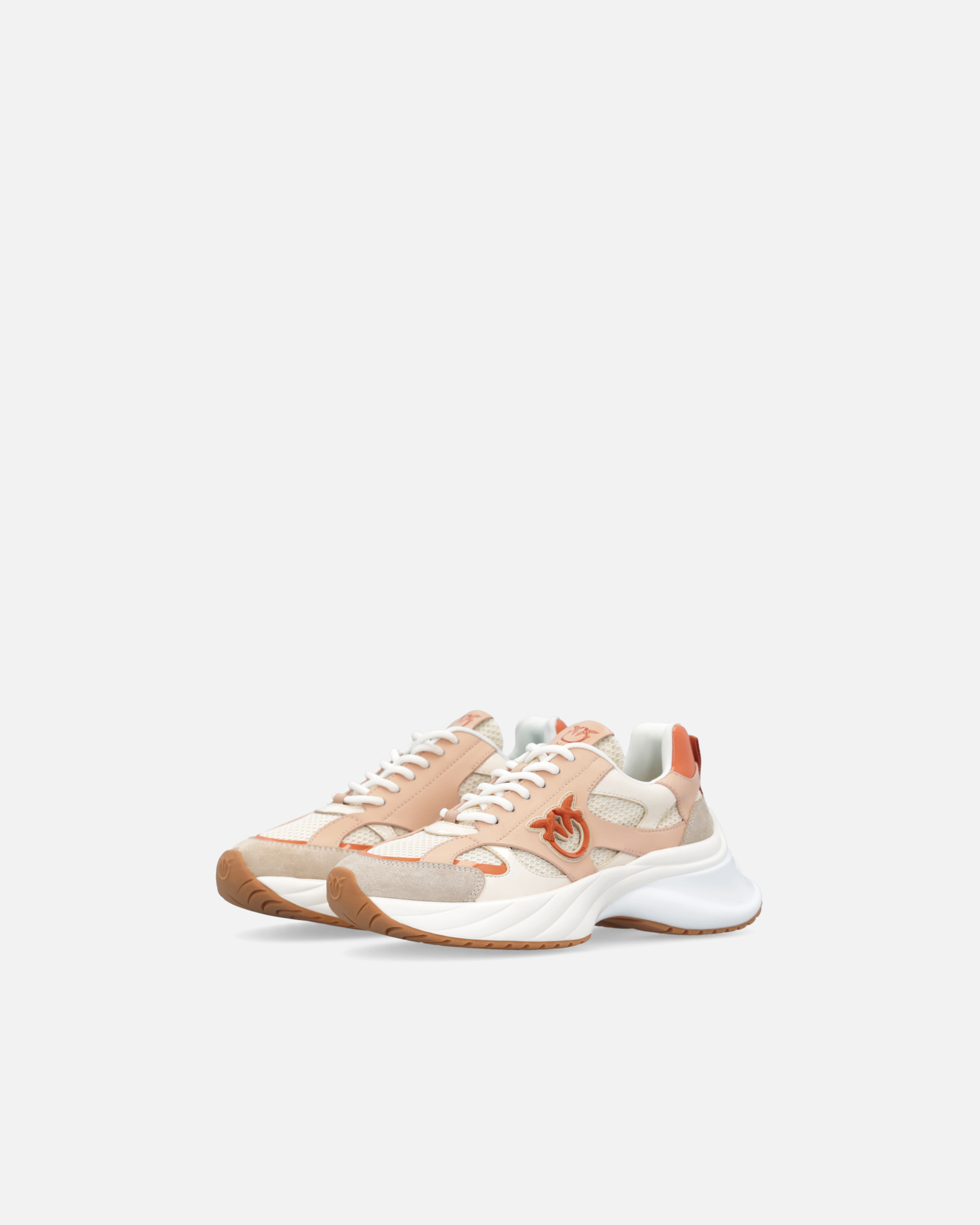 Pinko Neutral-coloured Ariel Sneakers With Patent Details In Vexillum Purple