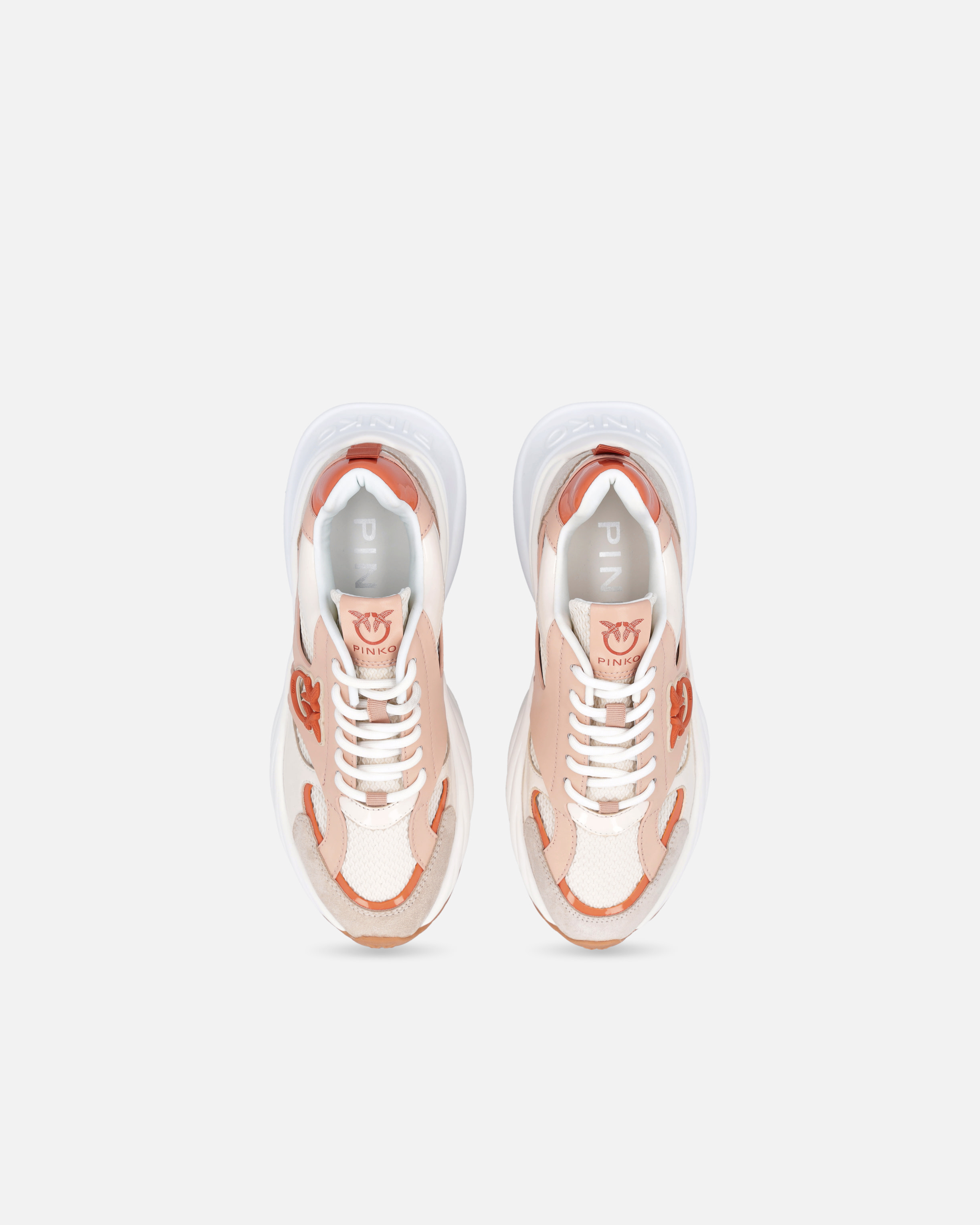 Pinko Neutral-coloured Ariel Sneakers With Patent Details In Vexillum Purple