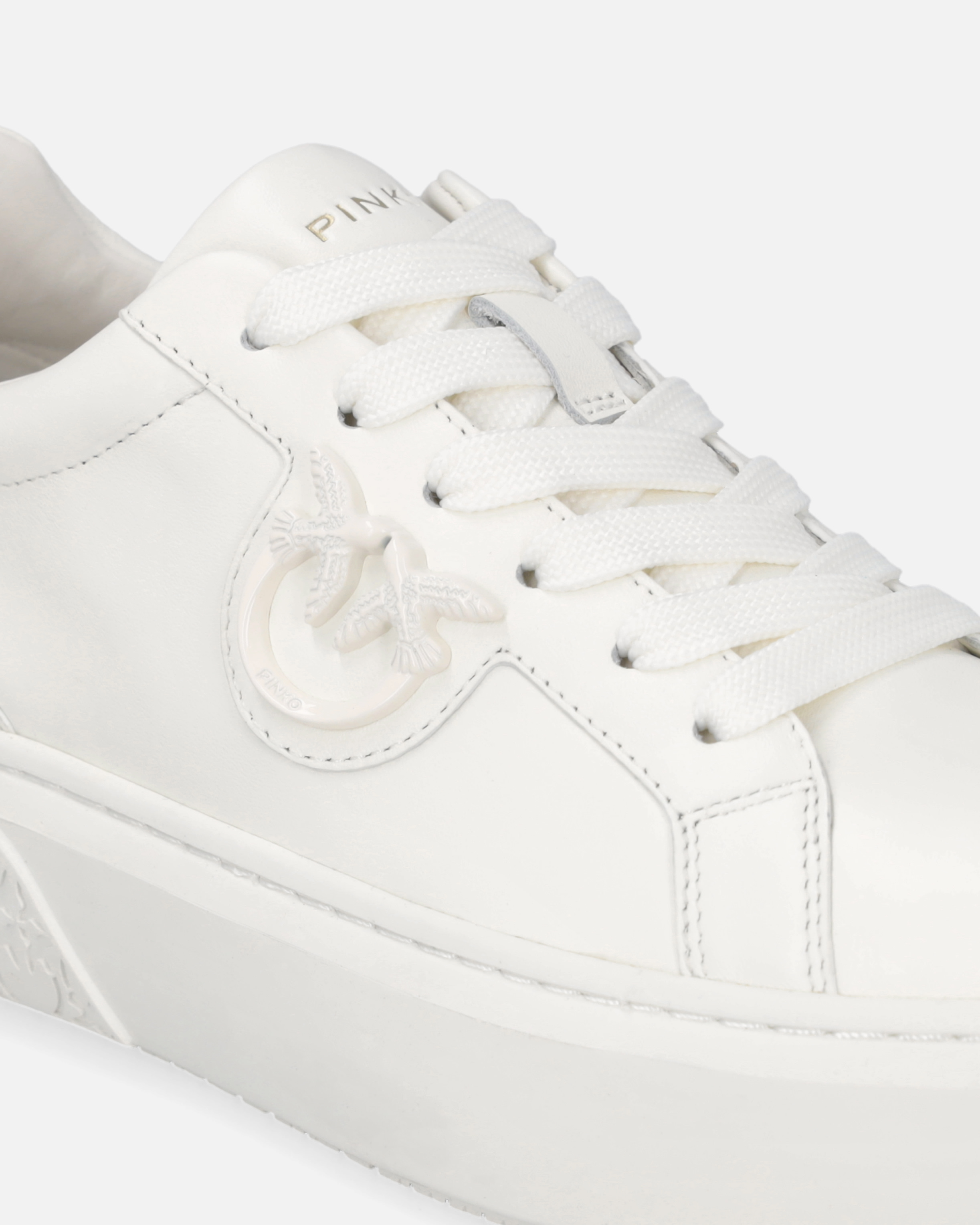 Leather sneakers with platform sole