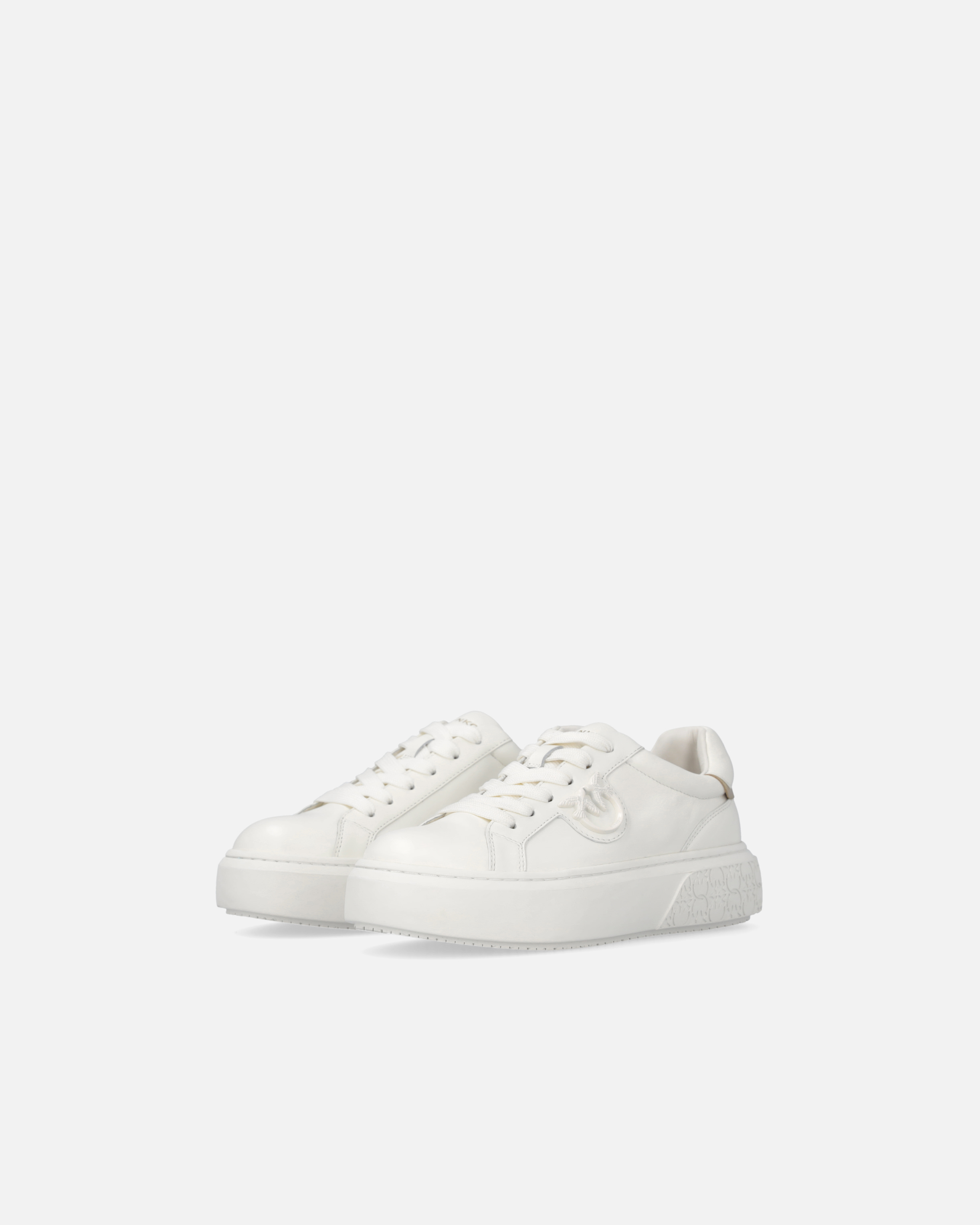 Leather sneakers with platform sole