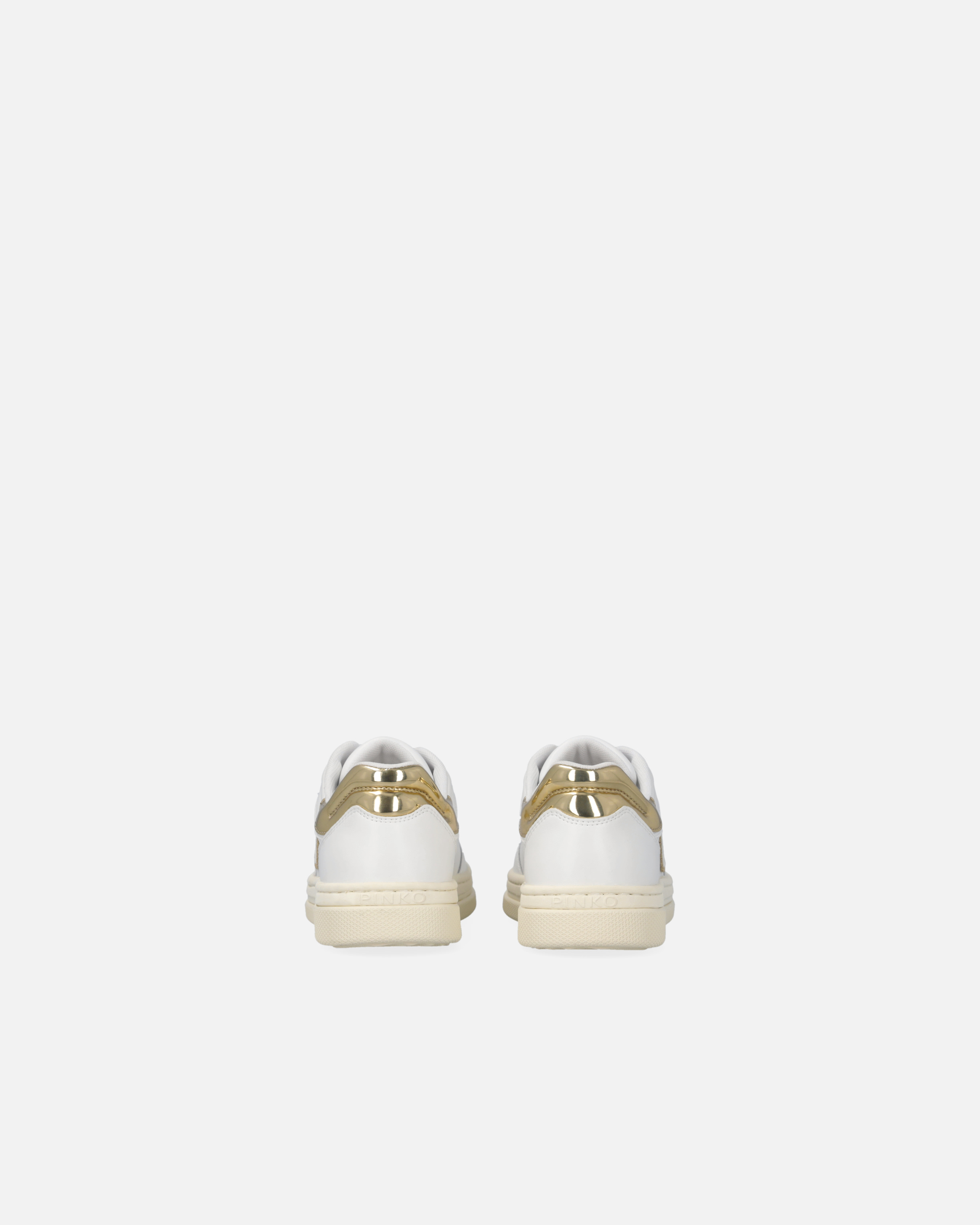 Pinko Logo-embroidered Leather Sneakers In Bianco/platino