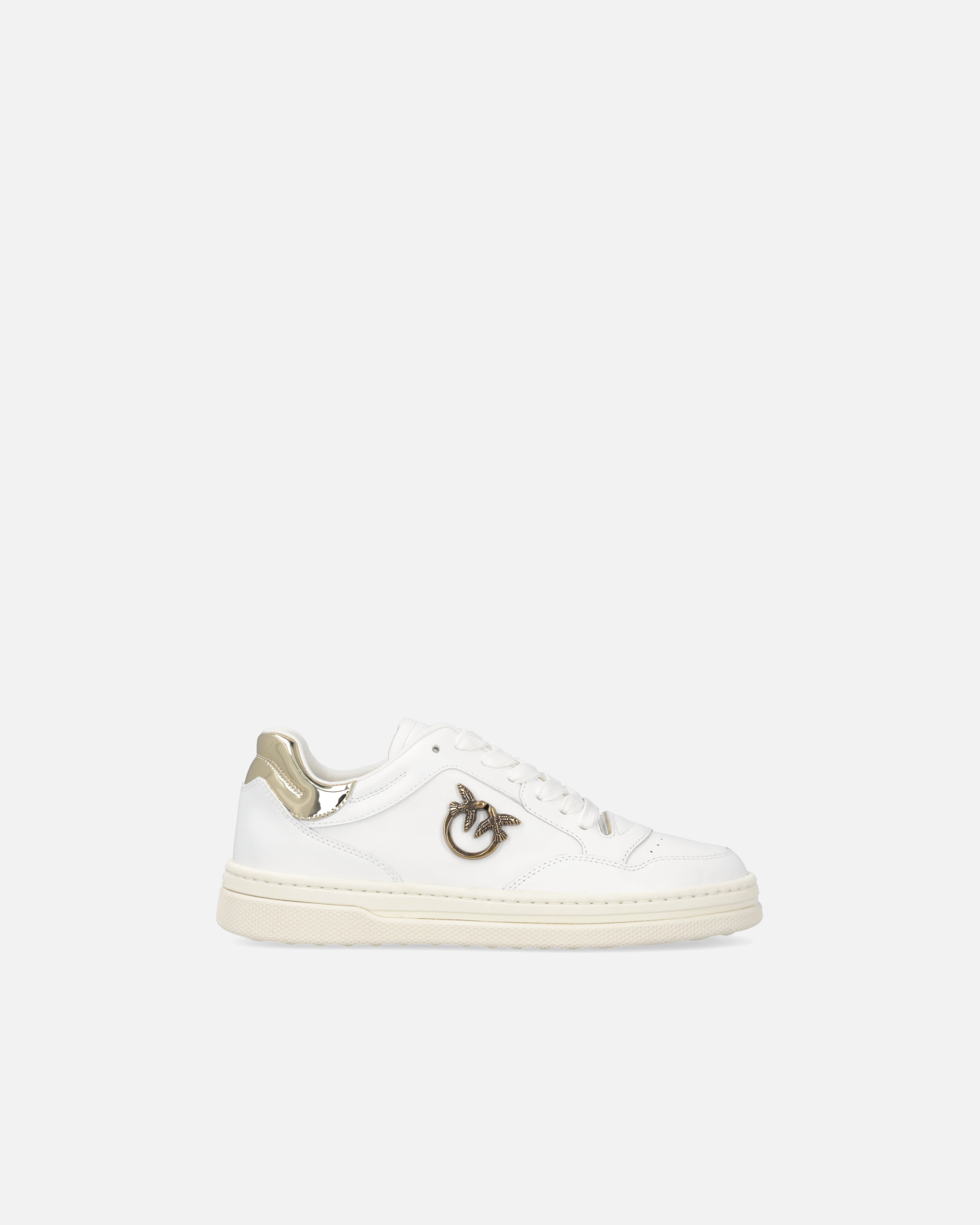 Pinko Sneakers With Love Birds Logo Plaque In Neutral