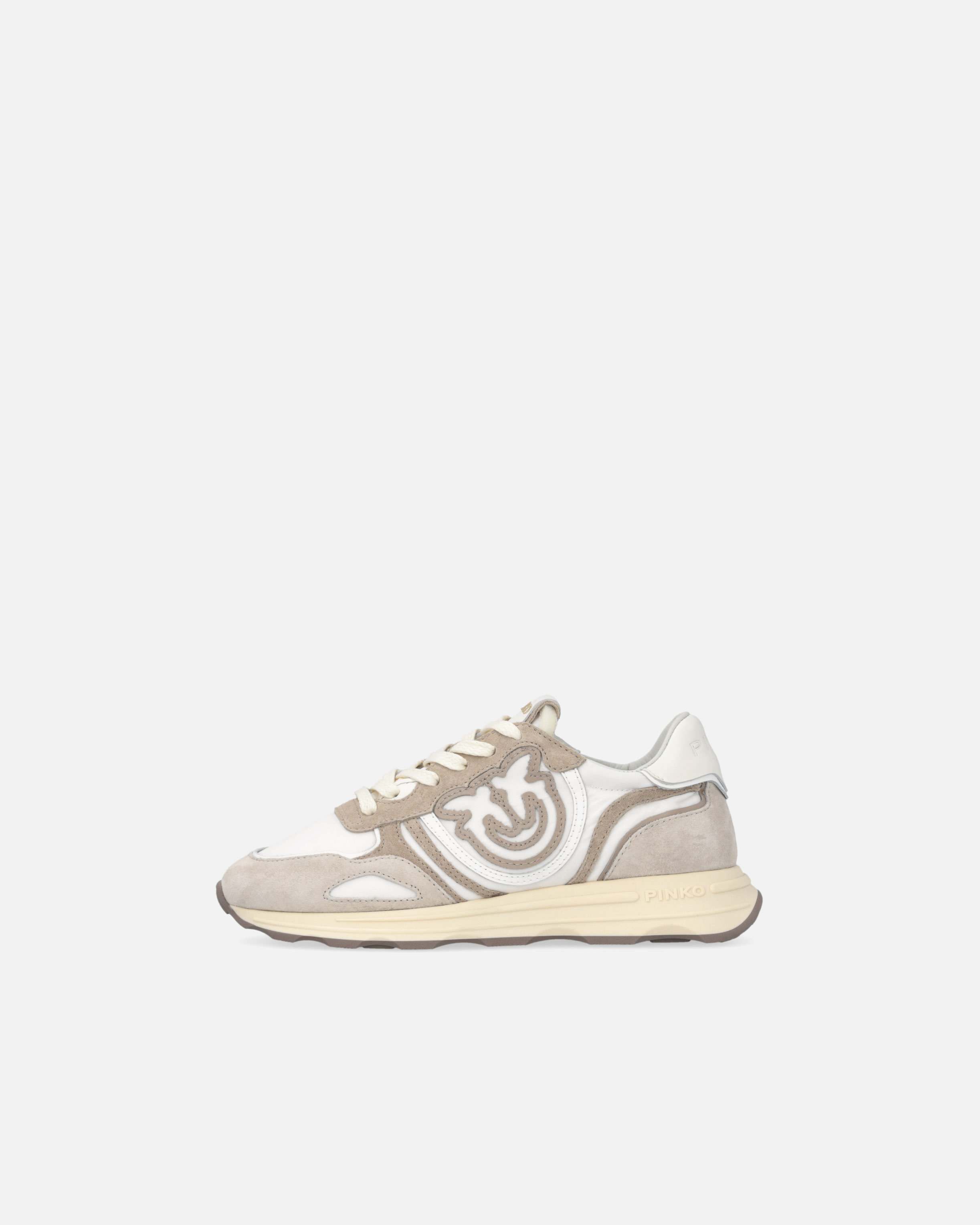 Pinko Sand And White Sneakers In Gray