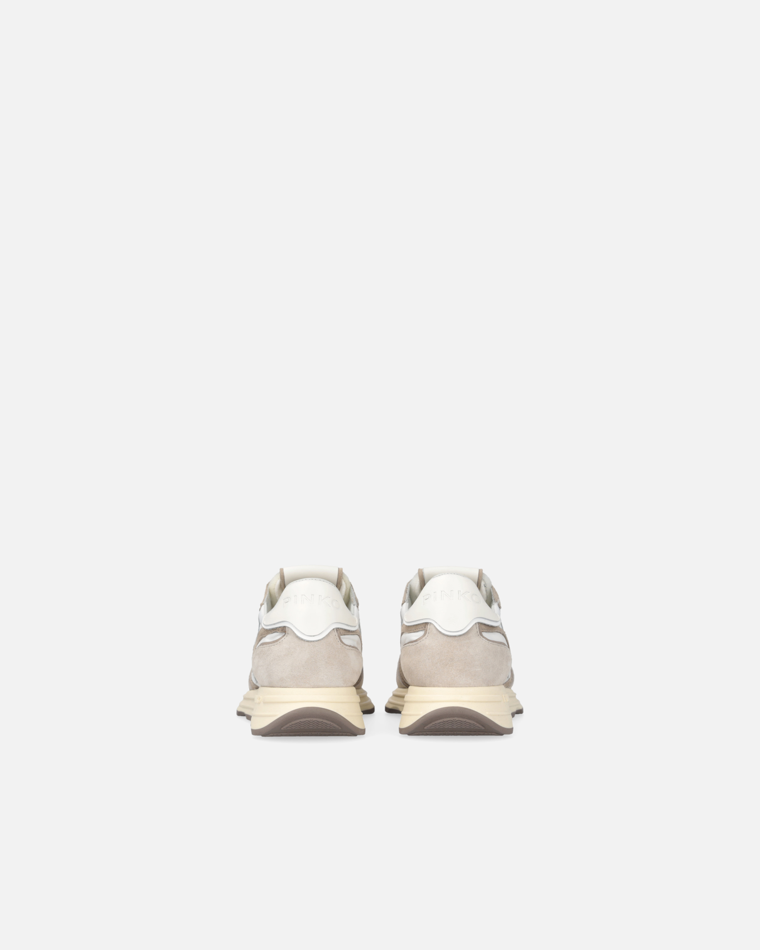Pinko Sand And White Sneakers In Gray