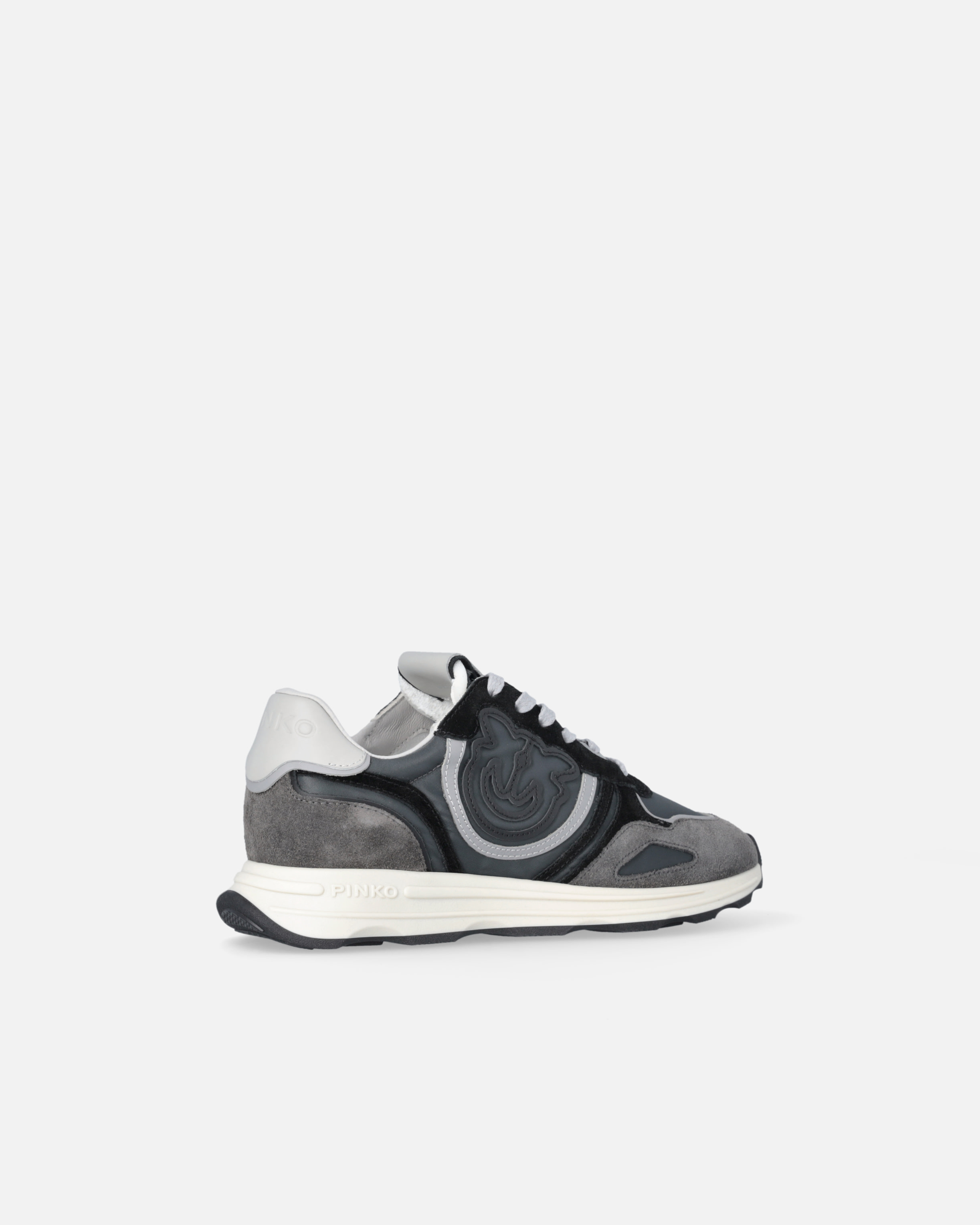 Pinko Scarpe Da Ginnastica In Suede Con Logo In Nero Limousine