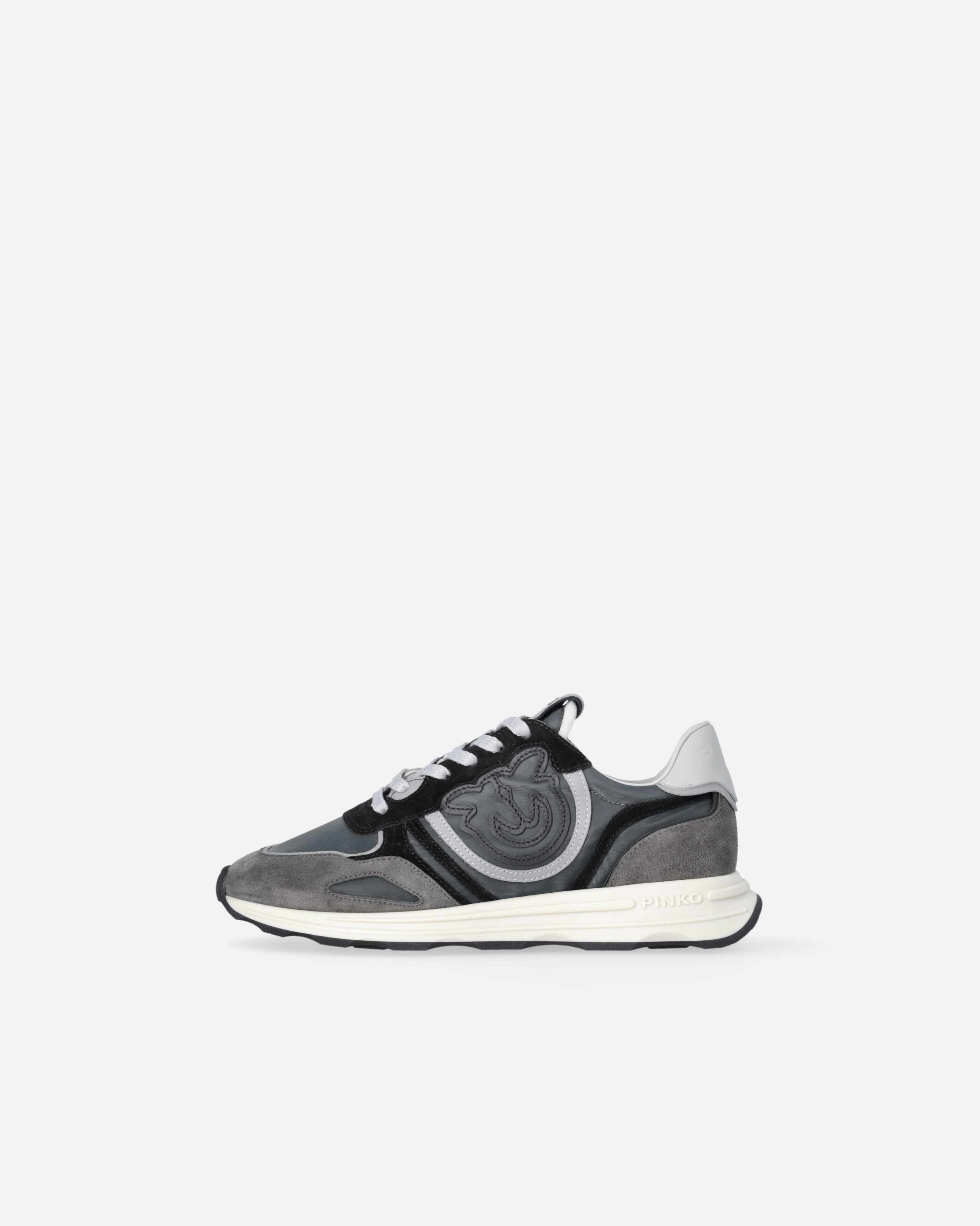 Pinko Scarpe Da Ginnastica In Suede Con Logo In Nero Limousine