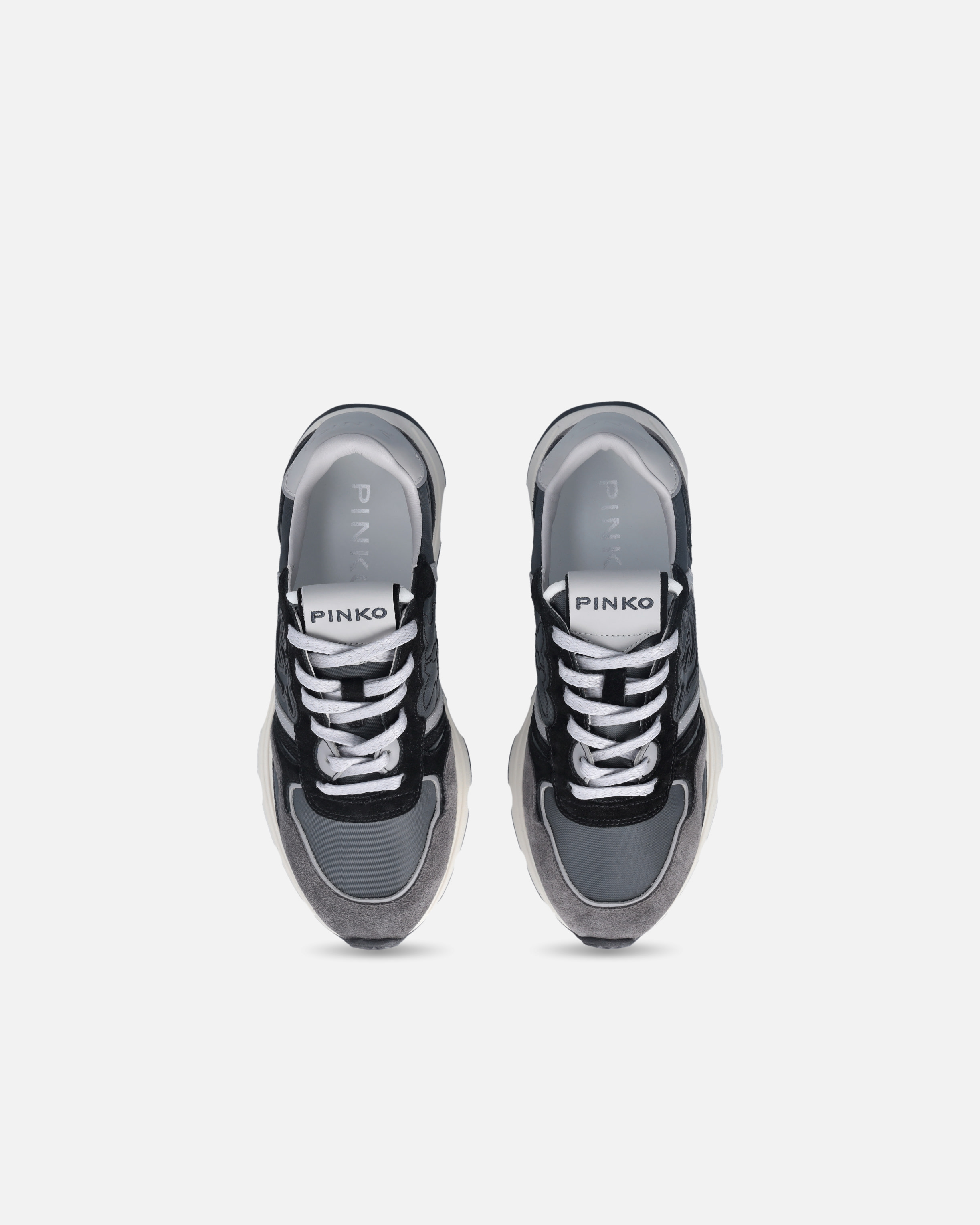 Pinko Scarpe Da Ginnastica In Suede Con Logo In Nero Limousine