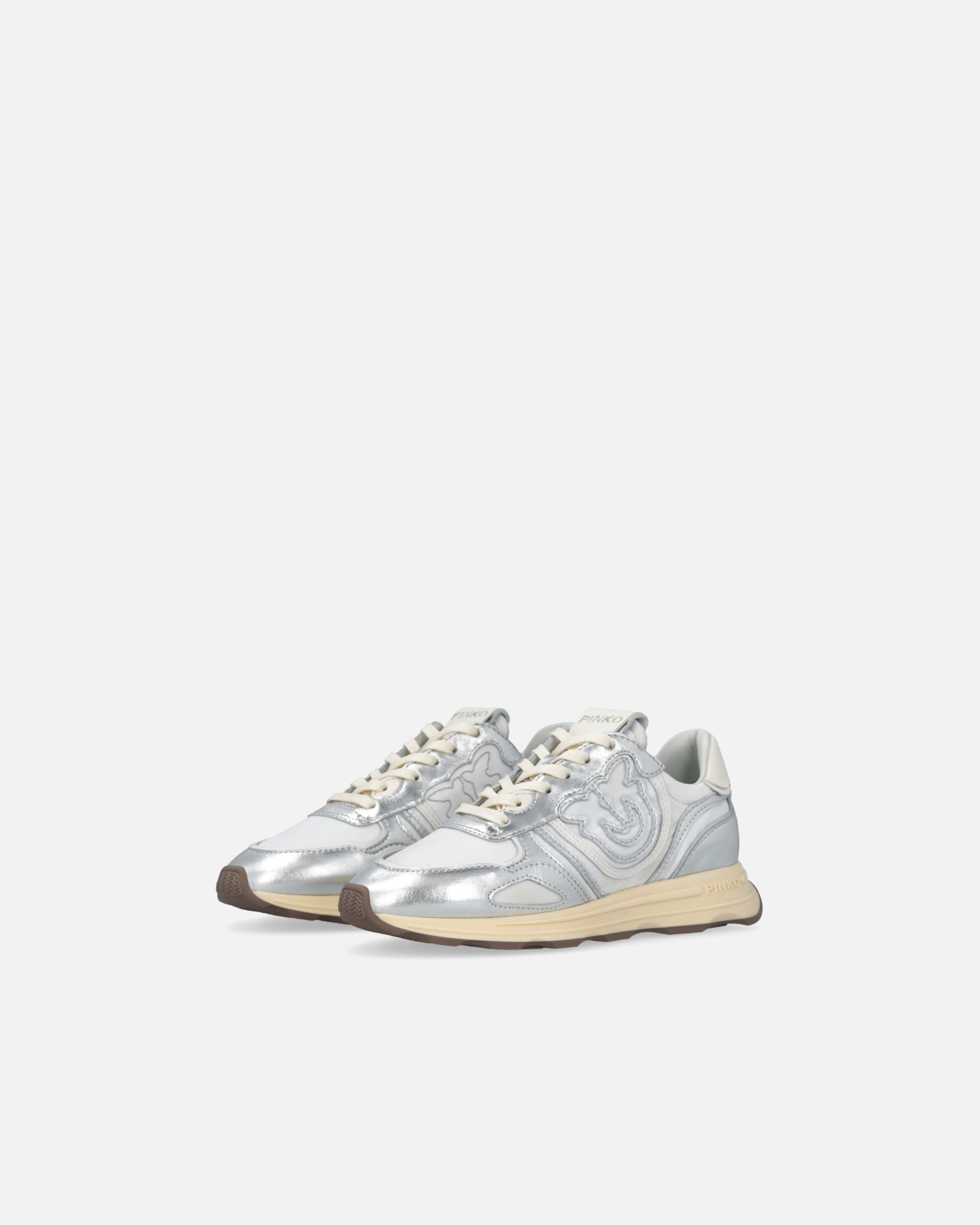 Logo sneakers with silver details