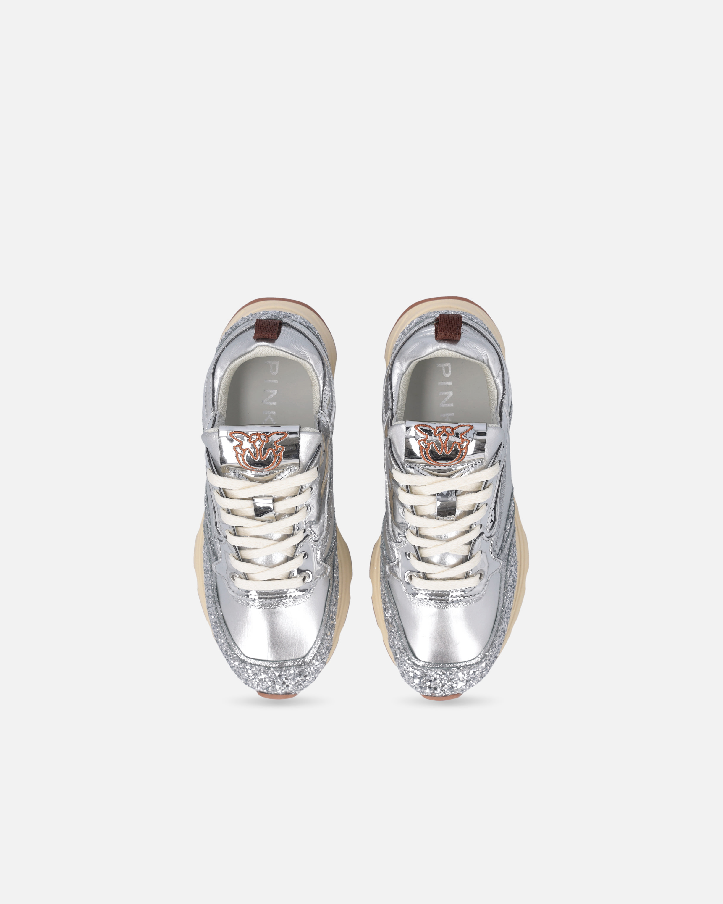 ♡ siro555 ♡ Silver glittery laminated sneakers