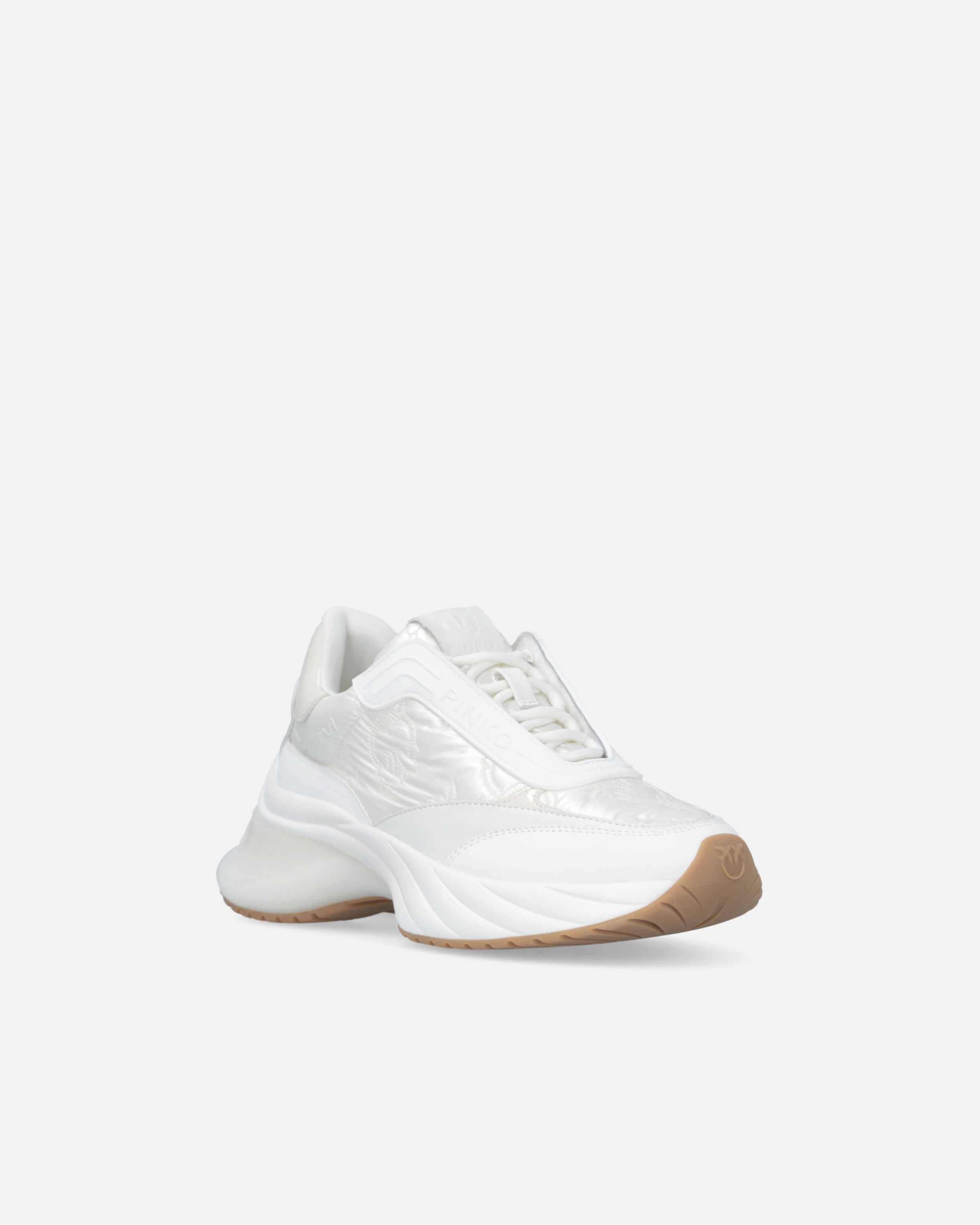 Pinko Sneakers Ariel Avec Logo Love Birds En Cuir Et En Caoutchouc In White