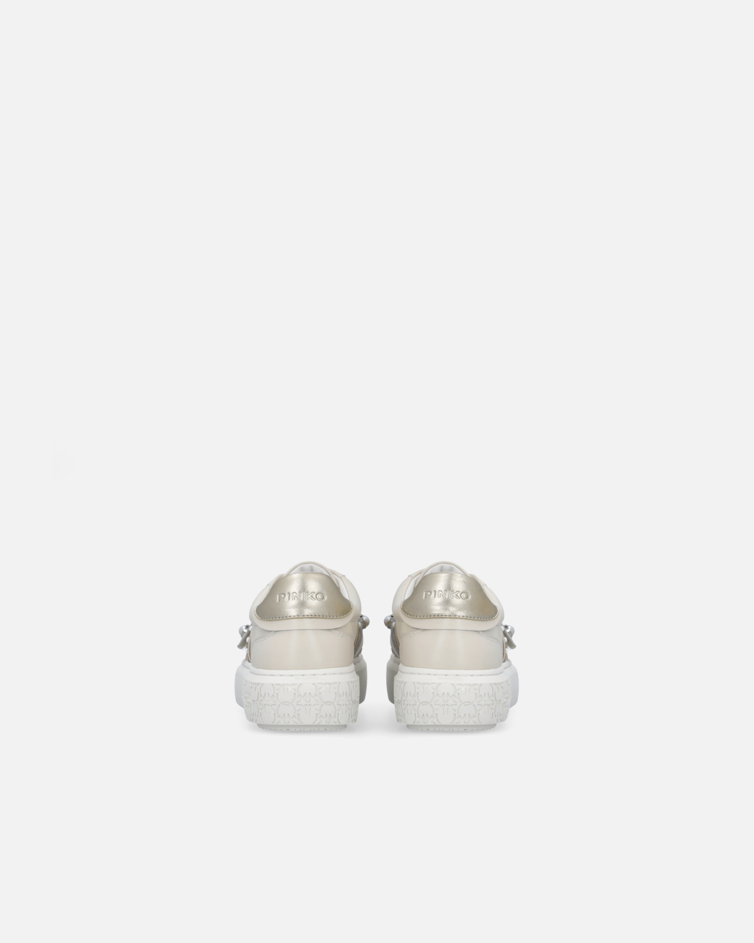 Pinko Sneakers Slip-on En Cuir Avec Bande Bijou In Animal Print
