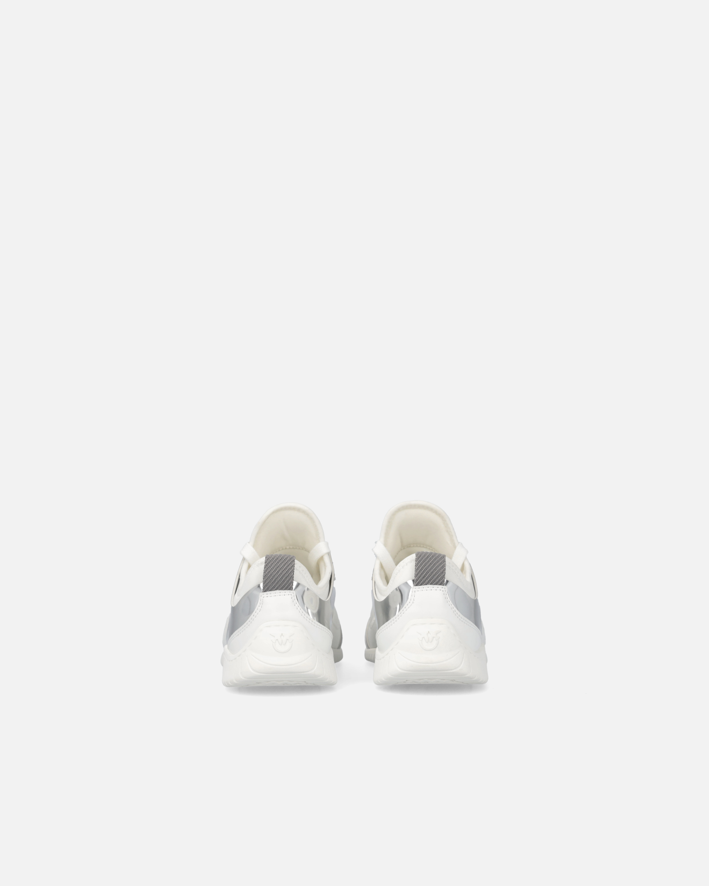 Pinko Sneakers With Mirror-finish Inserts And Love Birds Logo In White