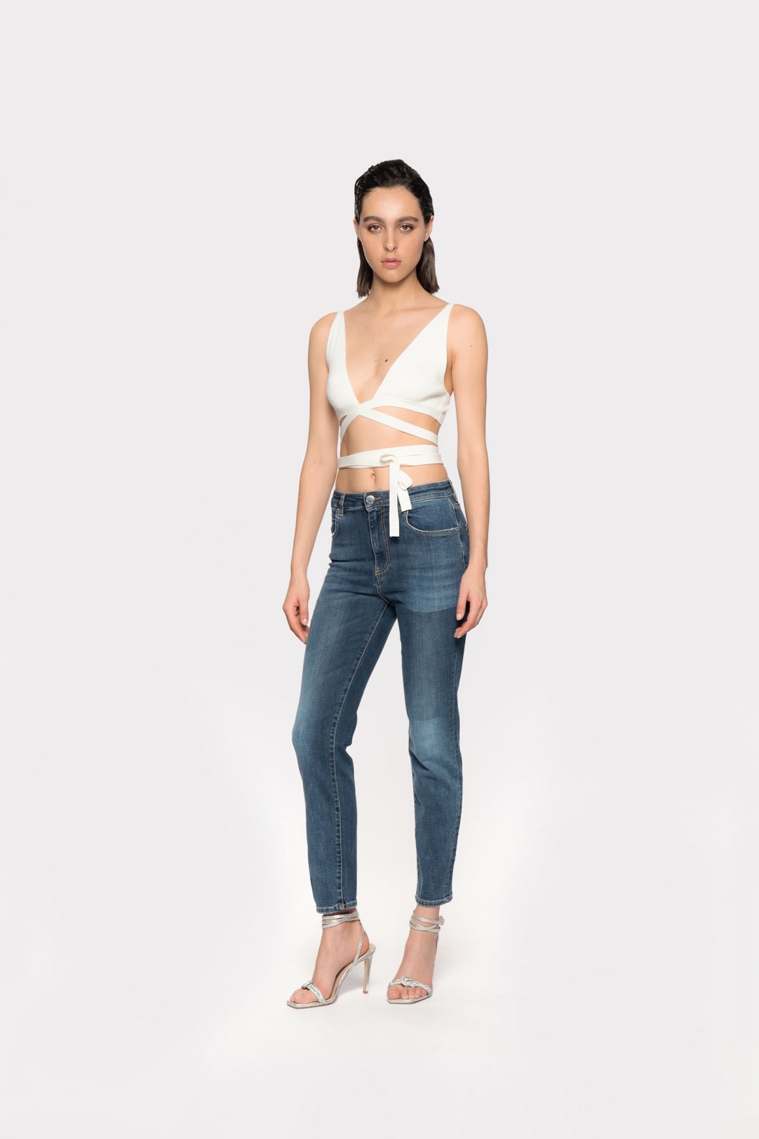Slim-fit jeans with laser patches PINKO → Shop Online