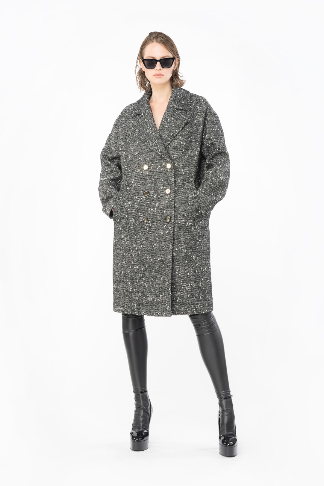 Tweed reefer cheap coat