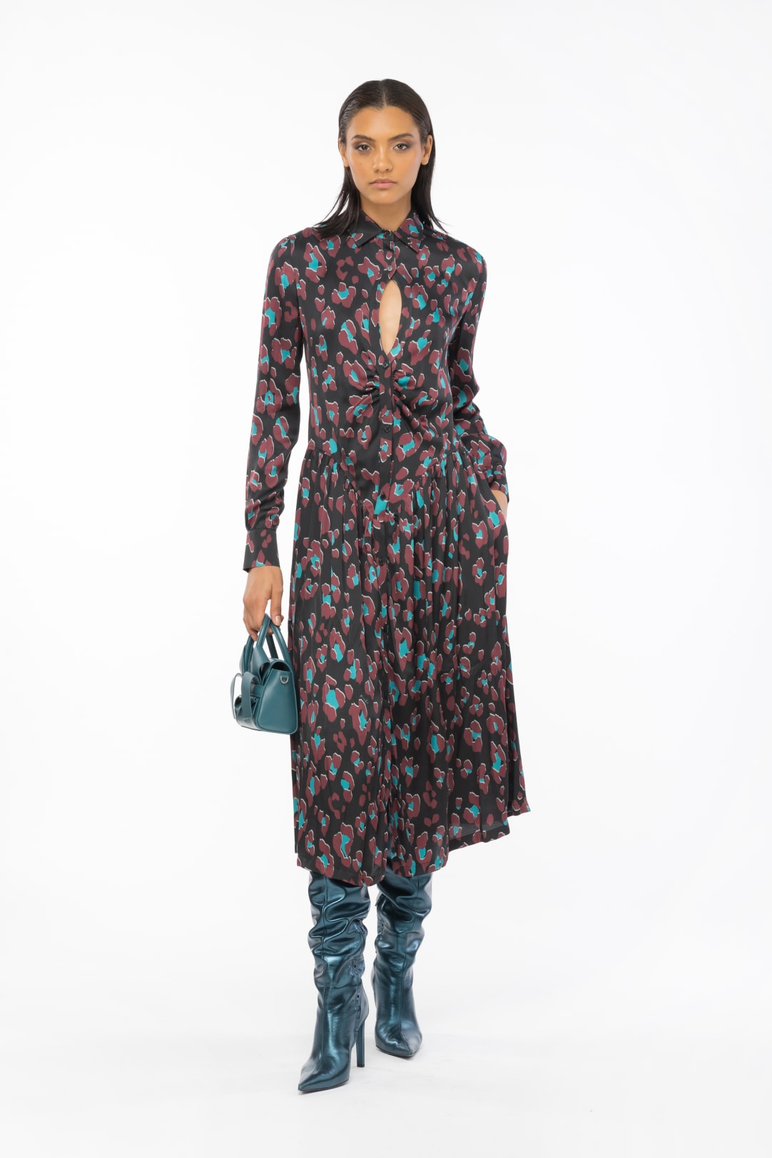 Psychedelic dotted shirt dress PINKO Shop Online