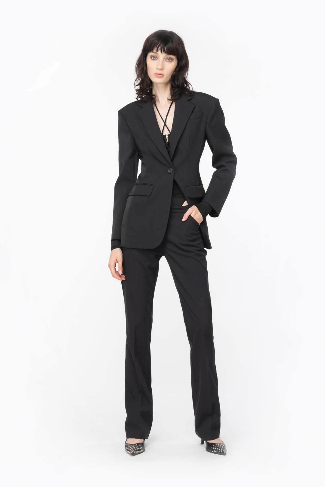 Feminine twill and satin blazer PINKO Shop Online
