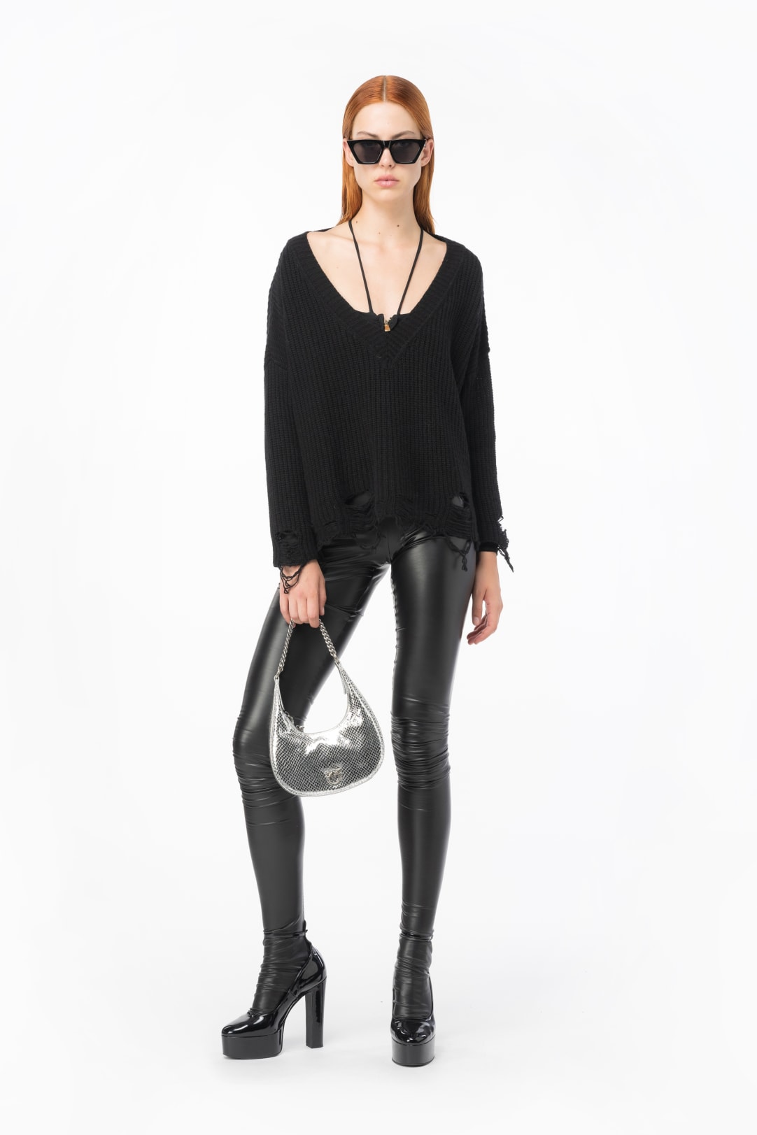 Leather-effect tights PINKO → Shop Online